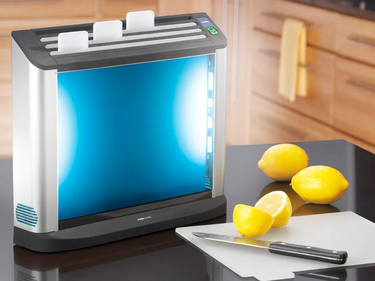 Kitchen Bacteria Terminator: Deep Disinfection of Cutting Boards, Knife Racks, and Sinks with UV Light
