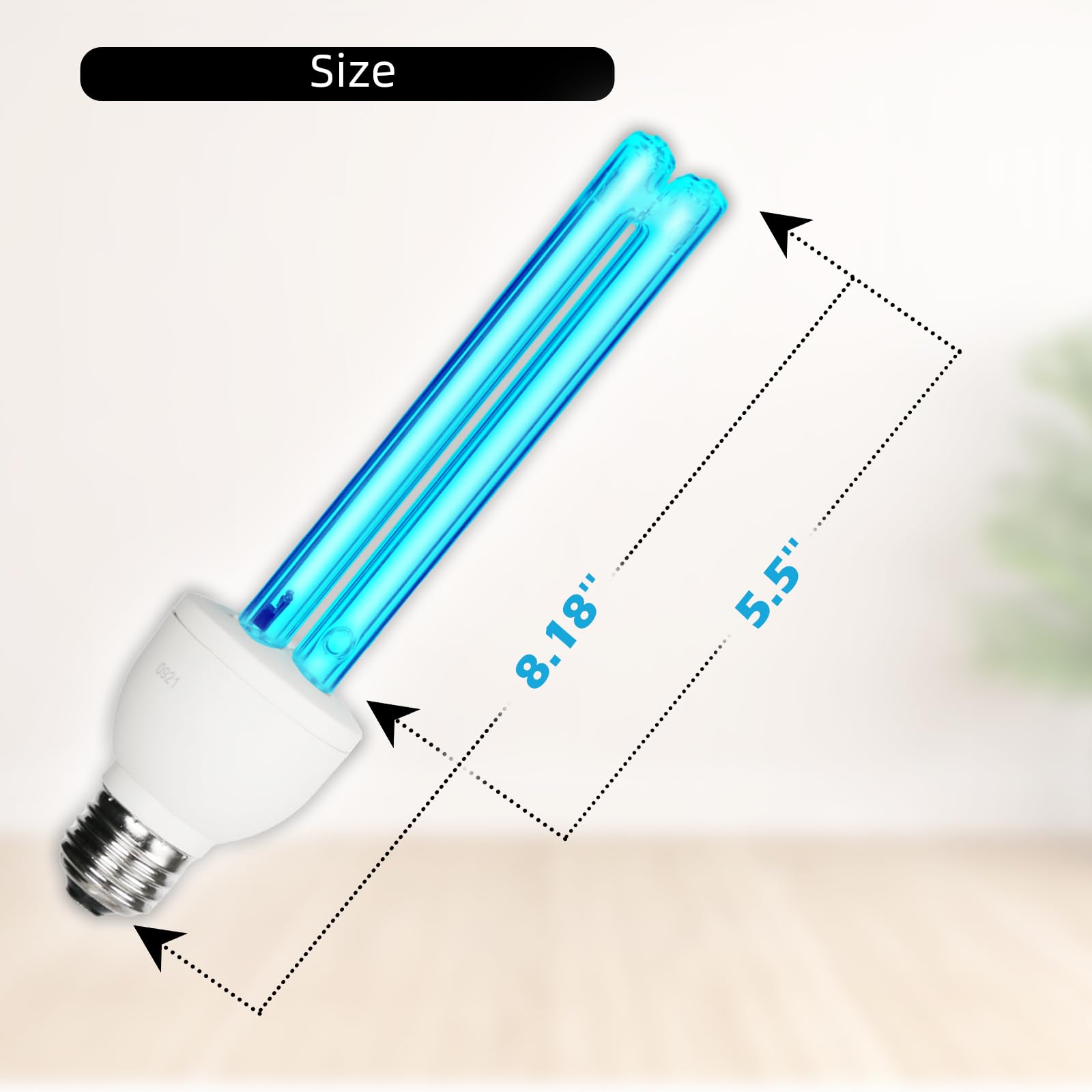 10 Pack 25 Watts UVC Light Bulb Ozone Free, UV Light for Bedroom  Bathroom  Closet  Kitchen, 253.7nm Wavelength Covers up to 400sq.ft, E26 110V CTUV-25