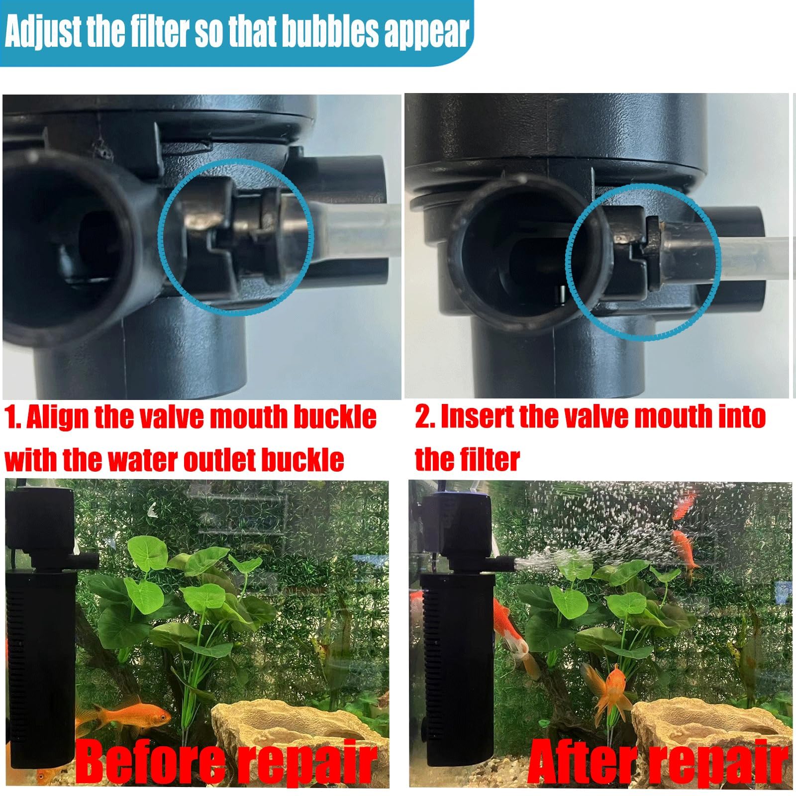 158GPH Small Aquarium Filter, UV Sterilizer for Aquarium for 10-45 Gallon Tank, Internal Pump for Turtle Betta Fish Tank Filter, Silent 4-in-1 Green Killing Machine with Fish Tank Filtes Deodorization