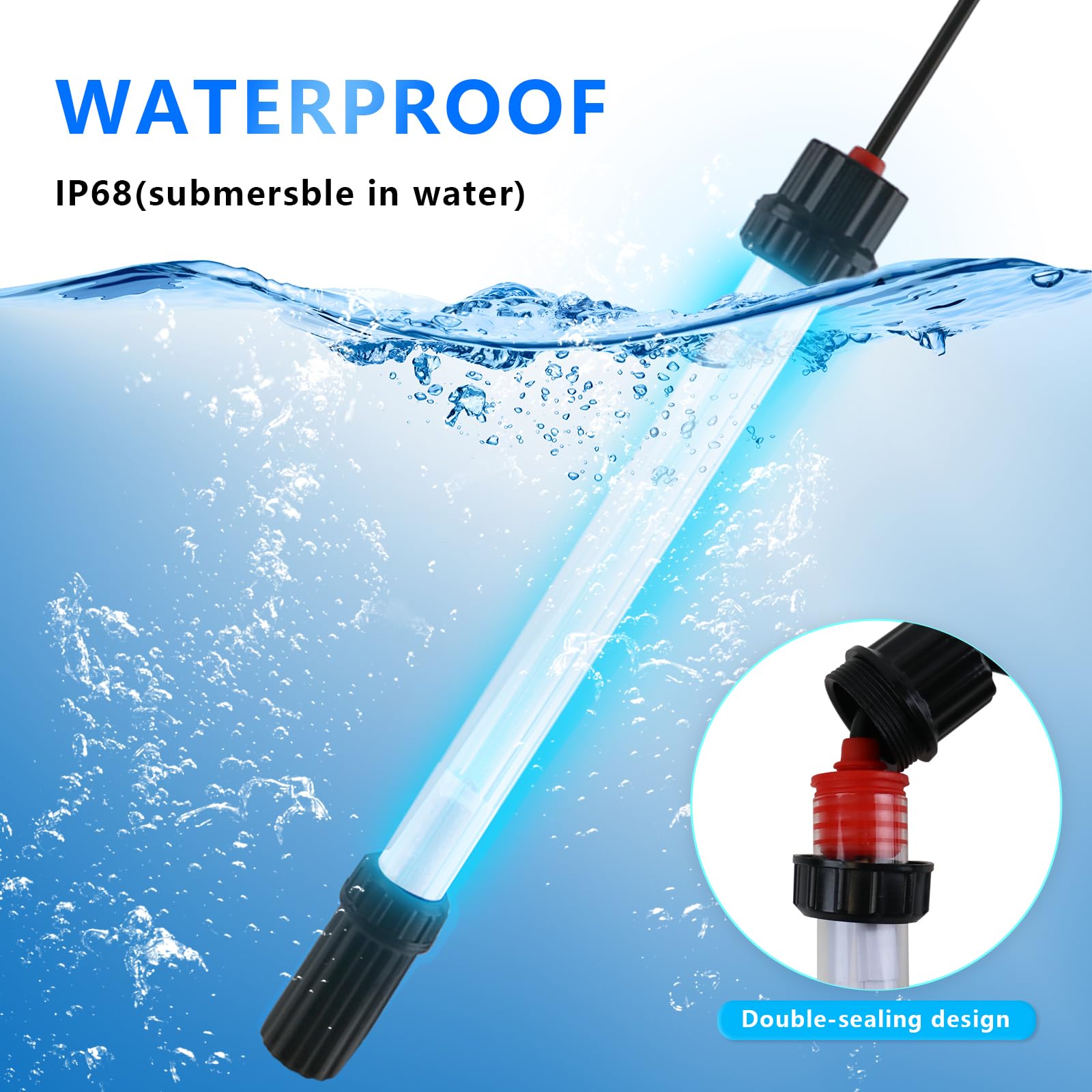 18W / 32W / 55W Aquarium UV Light for 100-5000 Gallon, UV Pond Water Clarifier for Koi Pond, Swimming Pool, Spa, Large Fish Tank, Cold Plunge UV Light for Pond Algae Control
