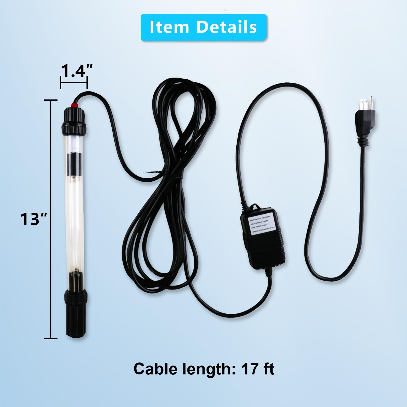 18W / 32W / 55W Aquarium UV Light for 100-5000 Gallon, UV Pond Water Clarifier for Koi Pond, Swimming Pool, Spa, Large Fish Tank, Cold Plunge UV Light for Pond Algae Control