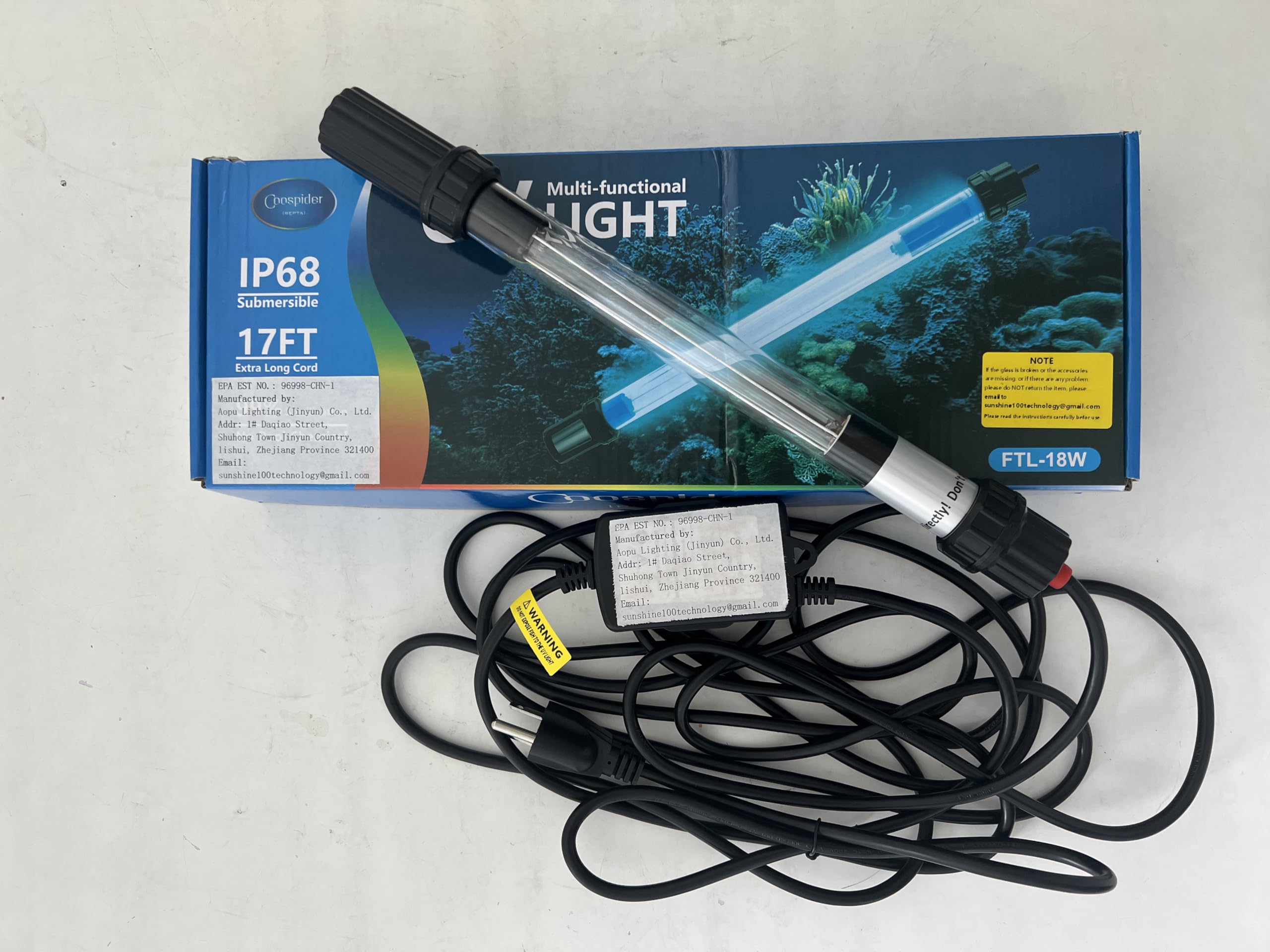 18W / 32W / 55W Aquarium UV Light for 100-5000 Gallon, UV Pond Water Clarifier for Koi Pond, Swimming Pool, Spa, Large Fish Tank, Cold Plunge UV Light for Pond Algae Control