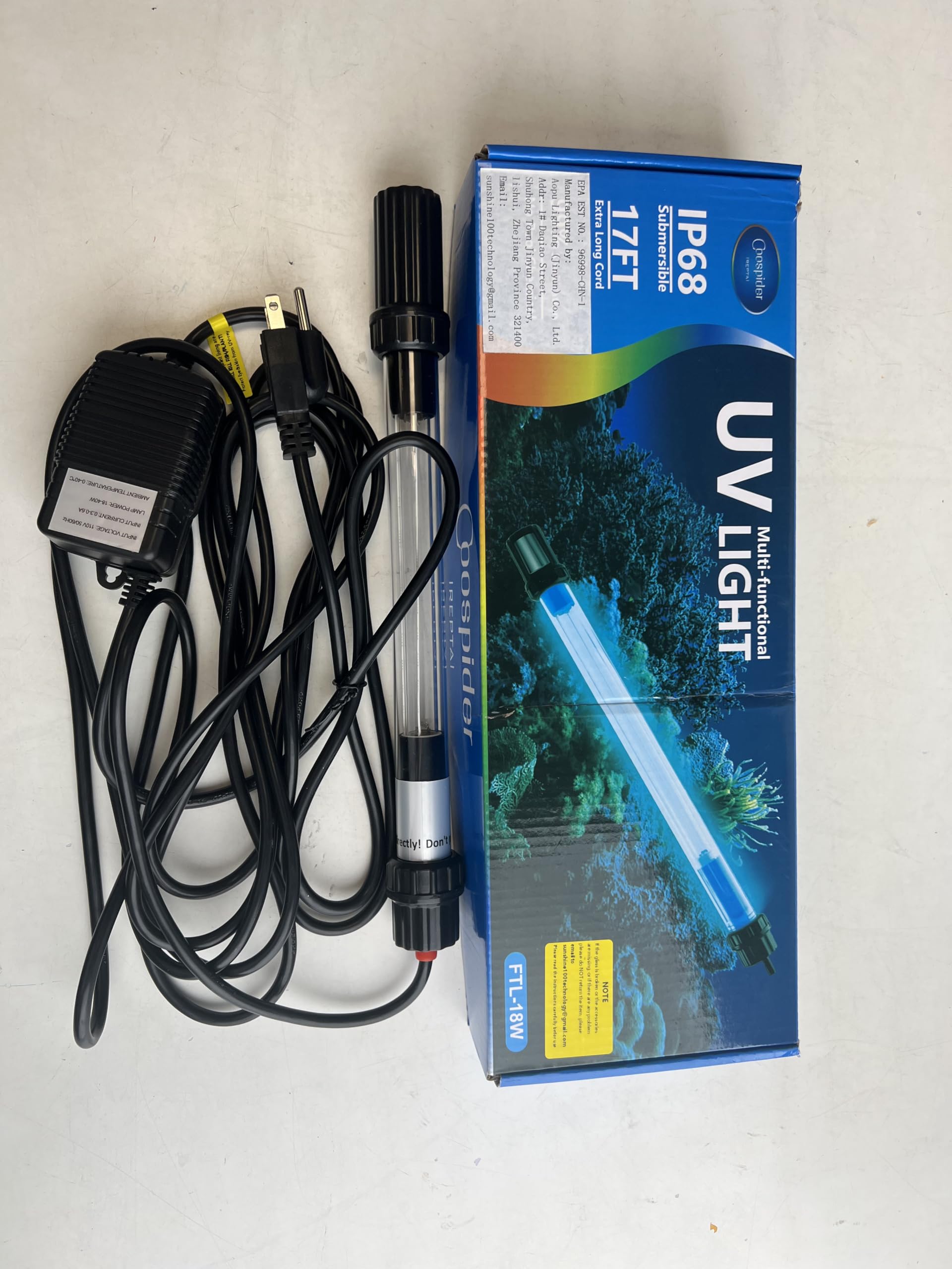 18W / 32W / 55W Aquarium UV Light for 100-5000 Gallon, UV Pond Water Clarifier for Koi Pond, Swimming Pool, Spa, Large Fish Tank, Cold Plunge UV Light for Pond Algae Control