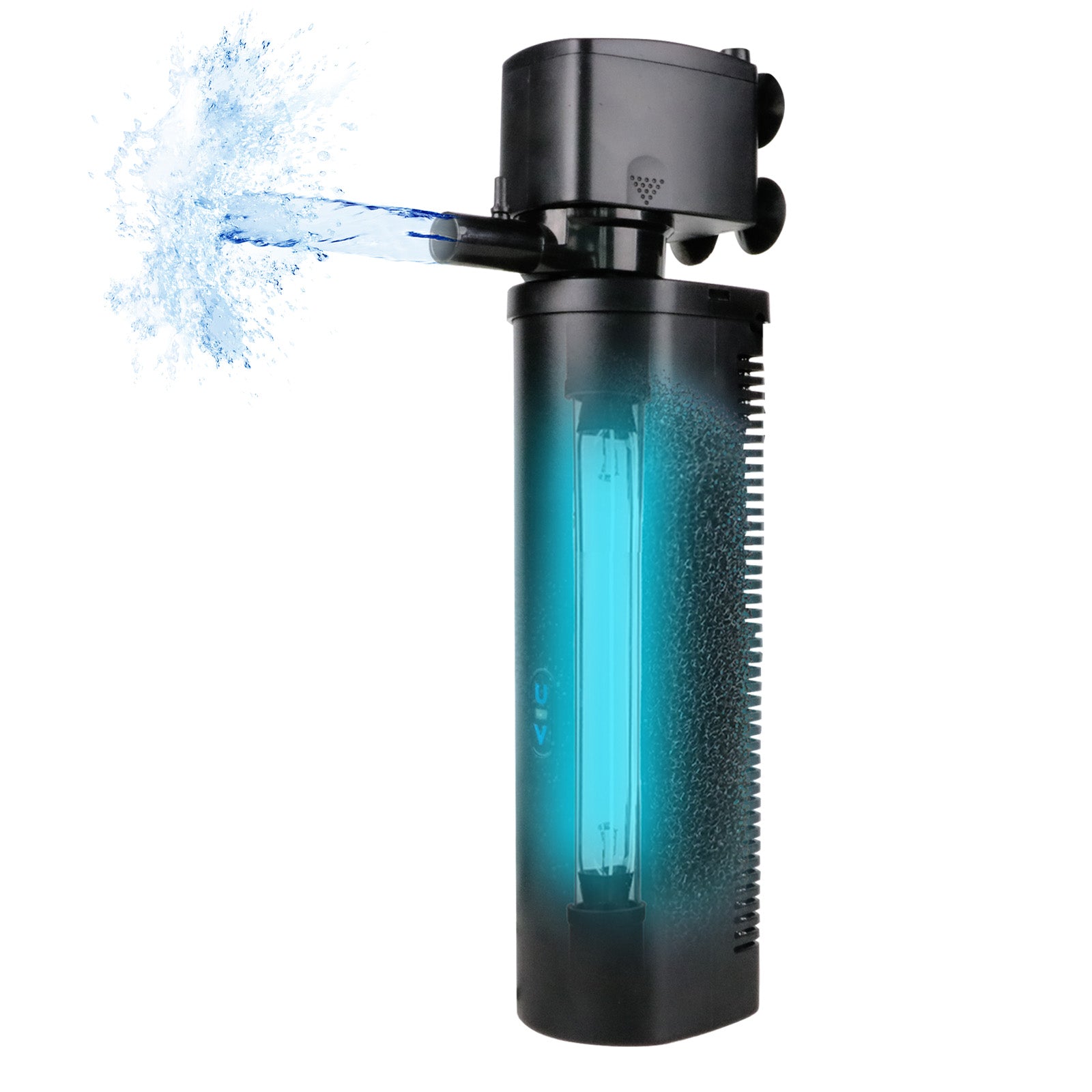 158GPH Small Aquarium Filter, UV Sterilizer for Aquarium for 10-45 Gallon Tank, Internal Pump for Turtle Betta Fish Tank Filter, Silent 4-in-1 Green Killing Machine with Fish Tank Filtes Deodorization