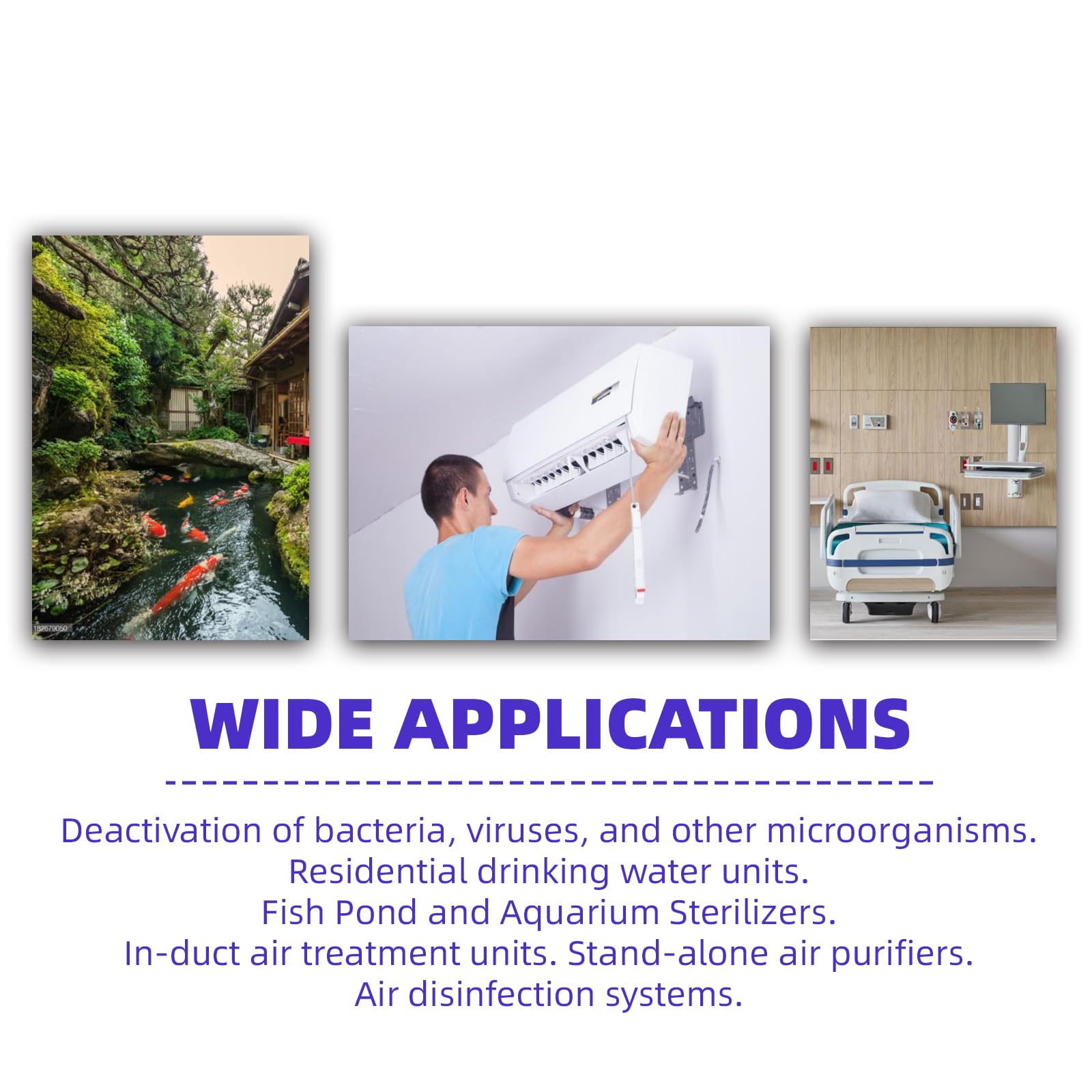 2 Pack 24 Watts UV Ultraviolet Light Bulb 12.5 2G11 Base, Replacement UV Bulb for Pond and Aquarium, uv air Purifier