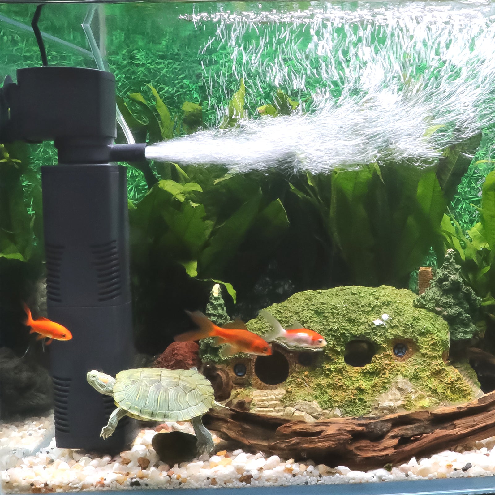 300GPH for Aquarium Filter 55-150 Gal, Internal Pump Filter for Fish Tank and Turtle Filter with Aeration Wave Making, Powerful Pump for Large Tanks, Turtle, Koi, Deodorizing - Coospider