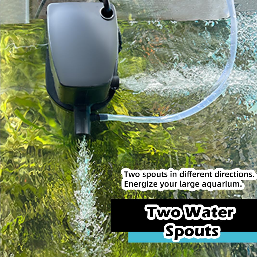 Aquarium Filter for 75-200 Gallon Tank, U-V Fish Tank Green Clean Machine Submersible Powerful Pump Canister Filter 300GPH for Pond Turtle Tank Saltwater Freshwater Crystal Clear Green Killing