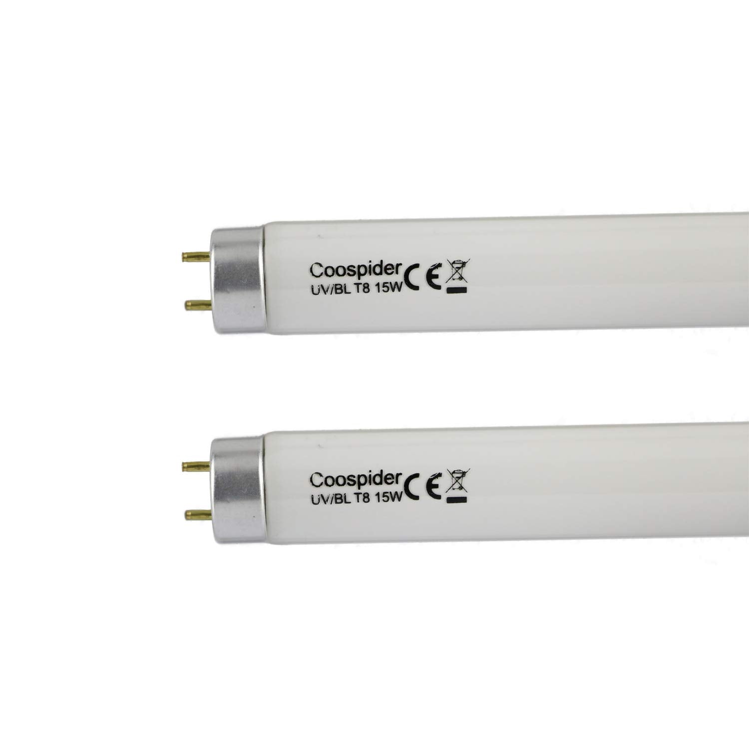COOSPIDER 2-Pack 15W UV BL CFL Compact Light Bulb for 30W Electric Zapper Replacement Straight Tube T8 F15 18 Inch