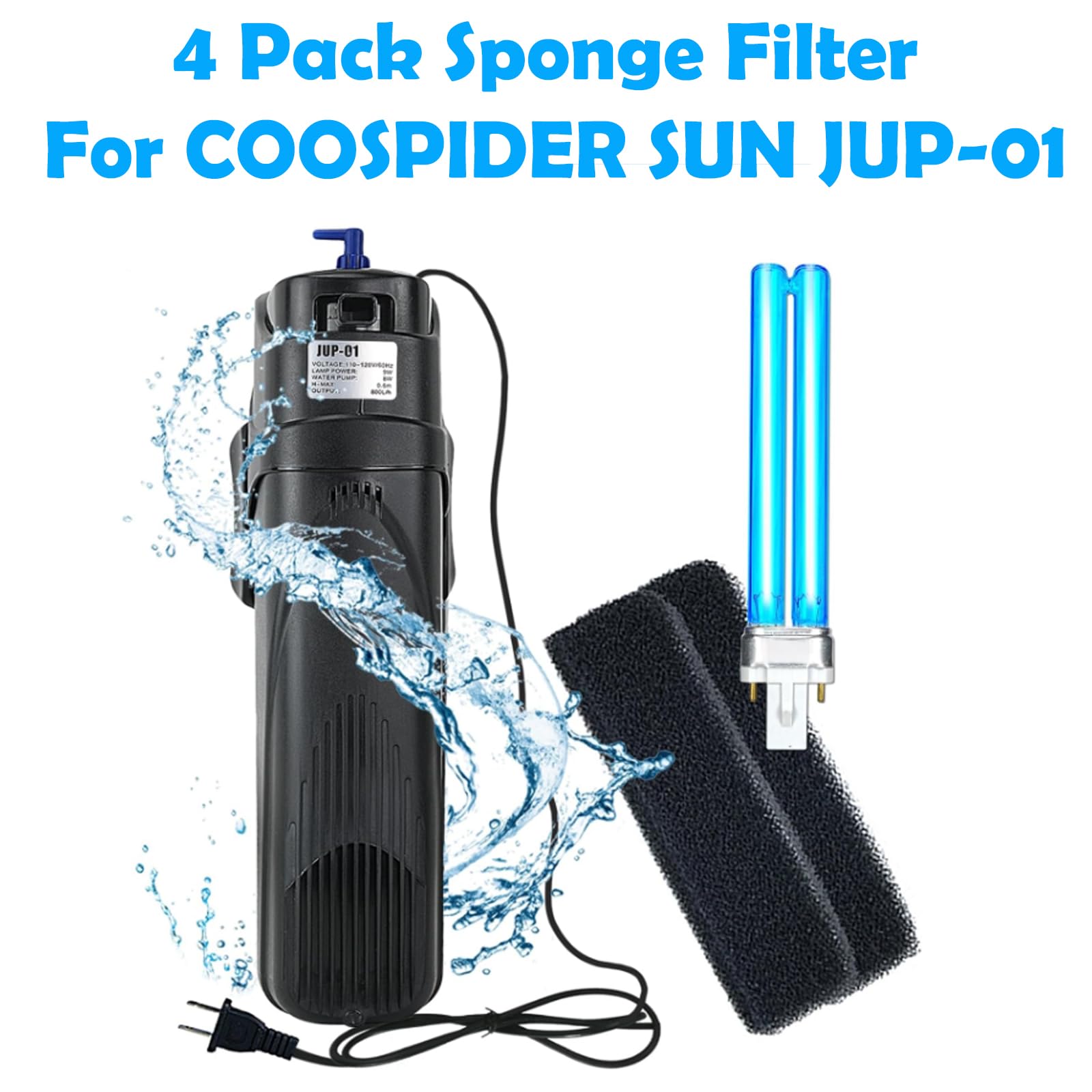 COOSPIDER JUP-01 Aquarium Filter Replacement Filters Sponge Sun JUP01