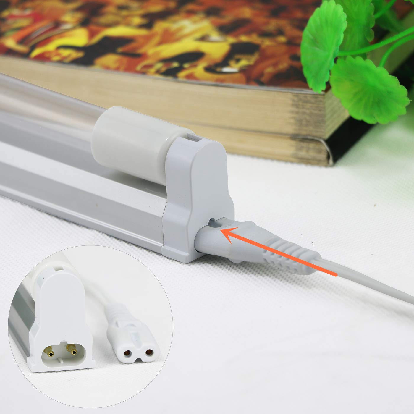 COOSPIDER UVC Light Lamp 185nm with 253.7nm Bulb 5ft Cord and Plug 110V (6W Ozone Lamp)
