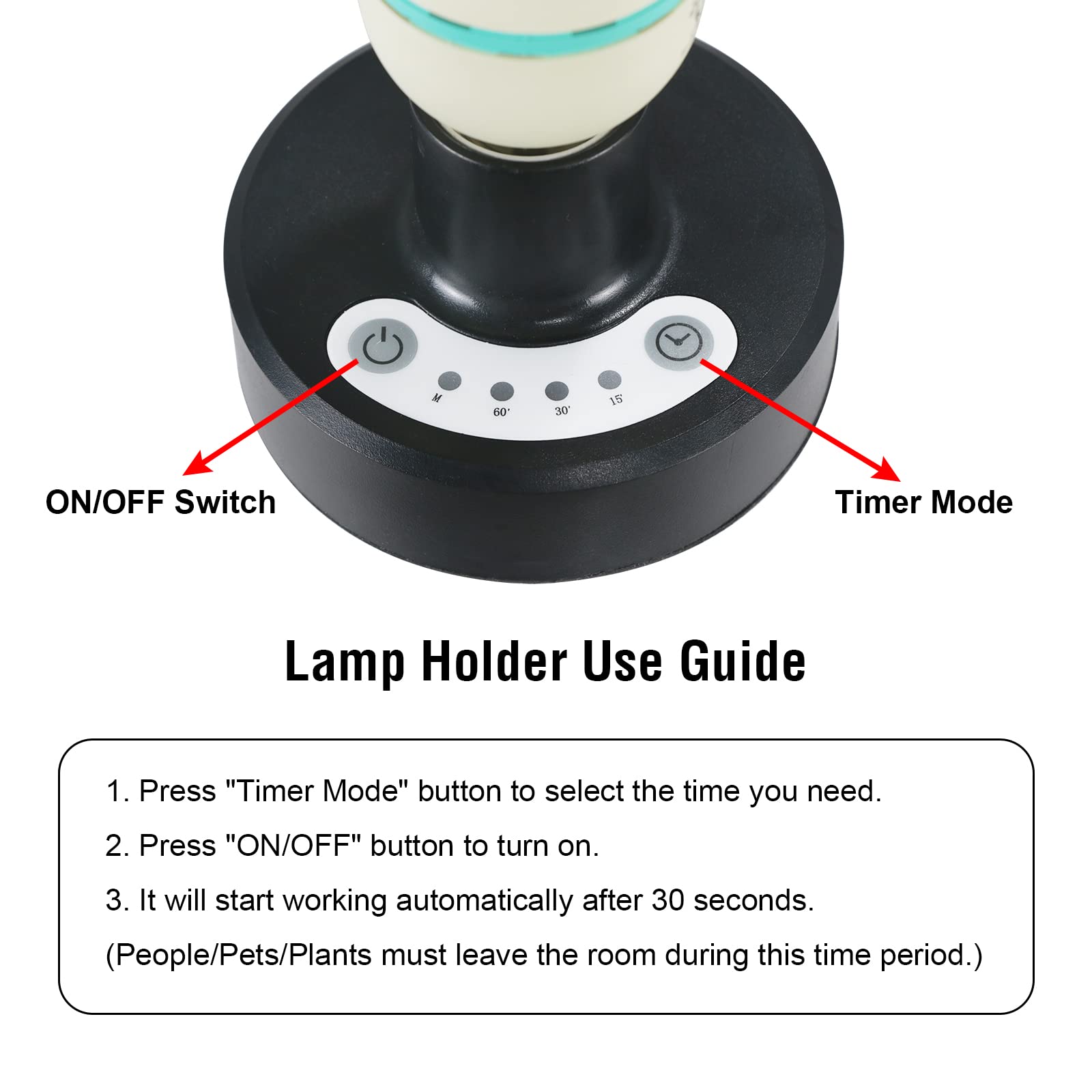 COOSPIDER UV Germicidal Light Sterilization rate 99.99% Remote Control Timer 15/30/60 minutes 120V 36W Table Lamp,for Remove Musty (Ozone-free CTUV-36)