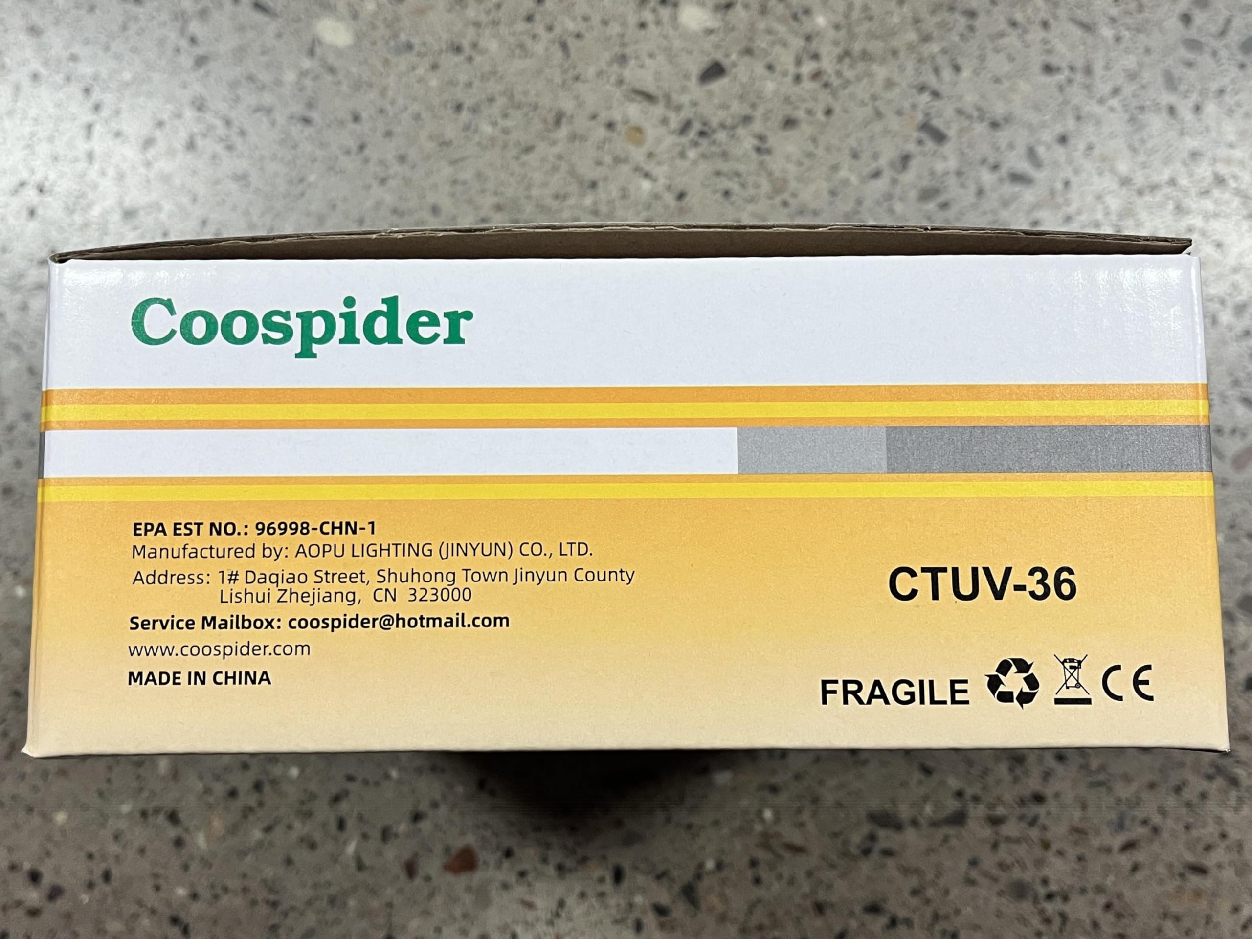 COOSPIDER UV Germicidal Light Sterilization rate 99.99% Remote Control Timer 15/30/60 minutes 120V 36W Table Lamp,for Remove Musty (Ozone-free CTUV-36)