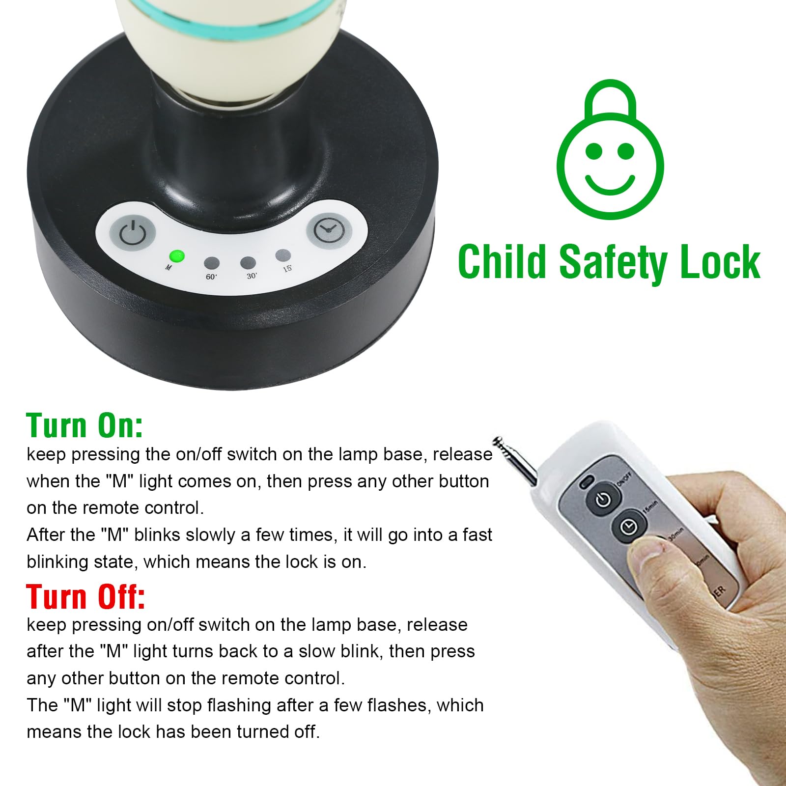 COOSPIDER UV Germicidal Light Sterilization rate 99.99% Remote Control Timer 15/30/60 minutes 120V 36W Table Lamp,for Remove Musty (Ozone-free CTUV-36)