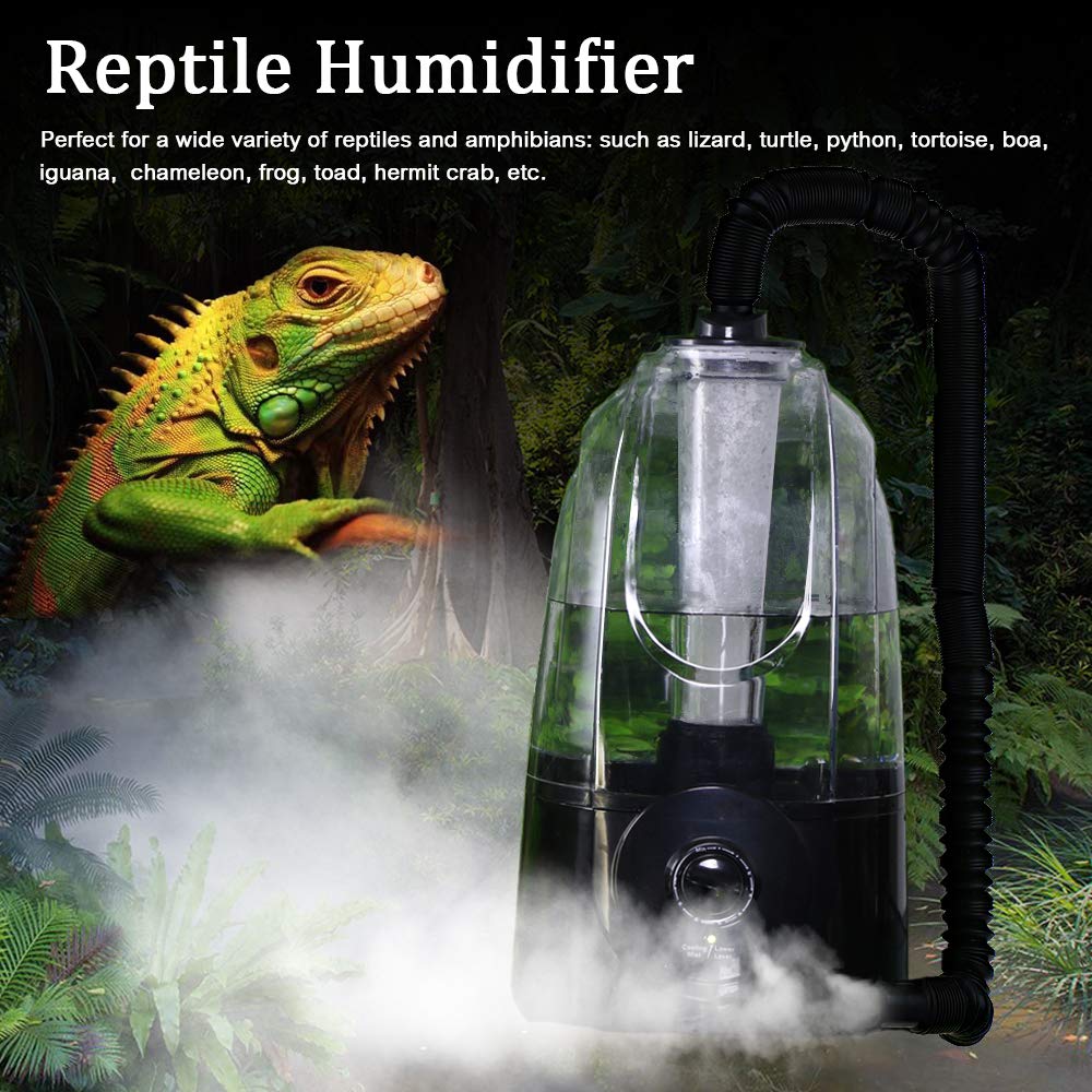 Coospider Reptile Fogger Terrariums Humidifier Fog Machine Mister - 3L Tank 380L / hr High Volume Fog- for Various Reptiles / Amphibians / Herps New version