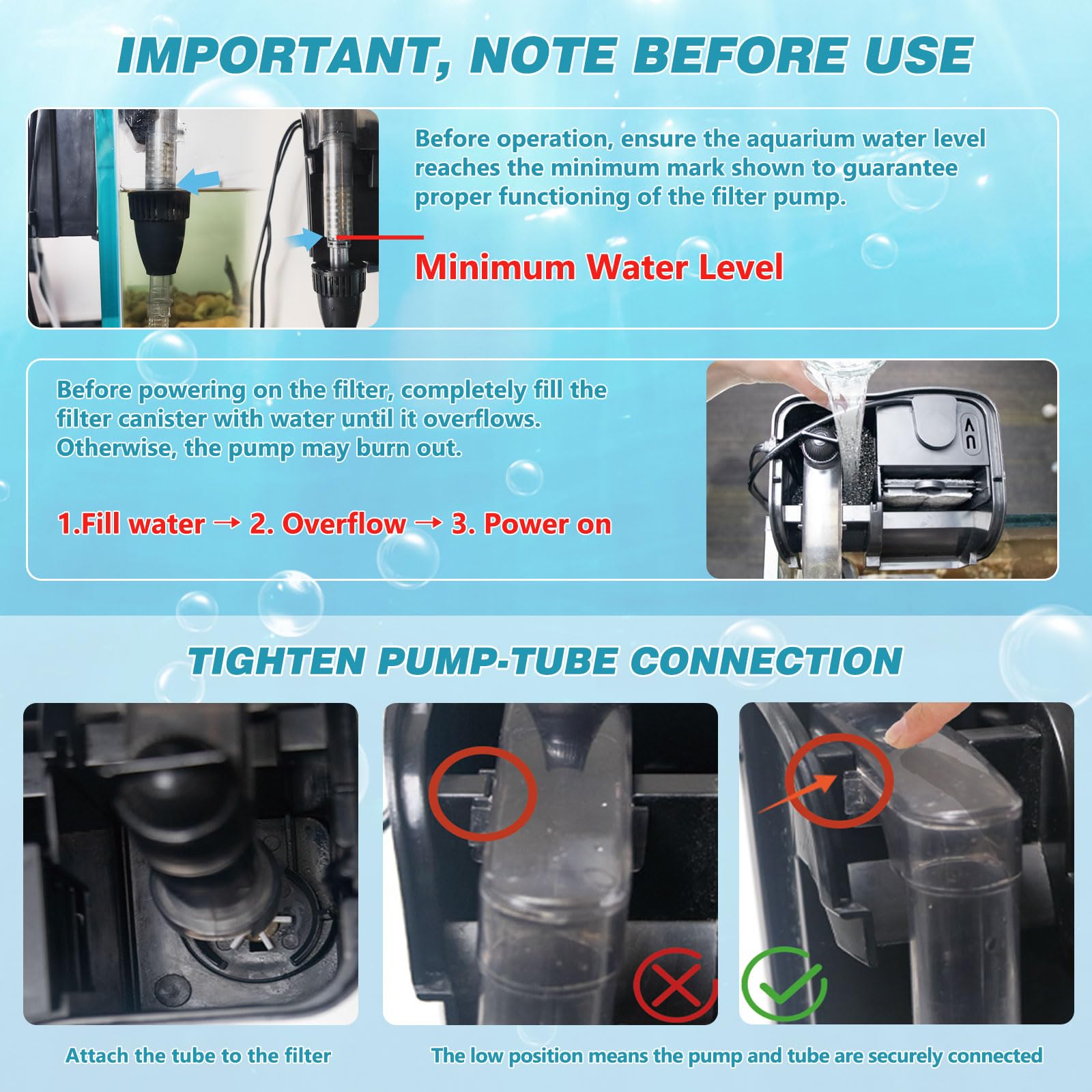 Hang on Back Aquarium Power Filter wDetachable U-V Light Canister & Surface Skimmer 158GPH for 10-40 Gal. Fish Tank 4-Stage Deodorization Keep Saltwater Freshwater Crystal Clear Green Clean Machine