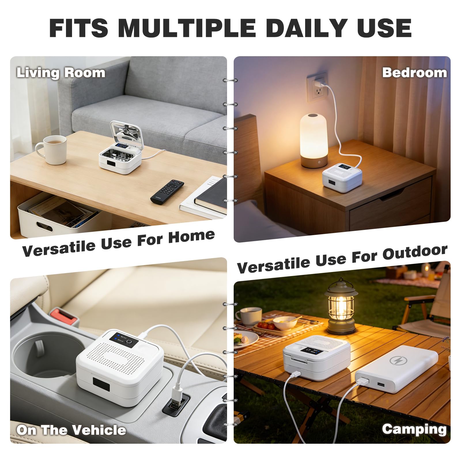 Hearing Aid Dryer Dehumidifier, with UV-C Sanitizer Light, Automatic Shut-Off Dryer Box, Fast Drying, Ultra-Quiet and Portable for Hearing Aids, Earbuds, AirPods, Amplifiers, Earbuds