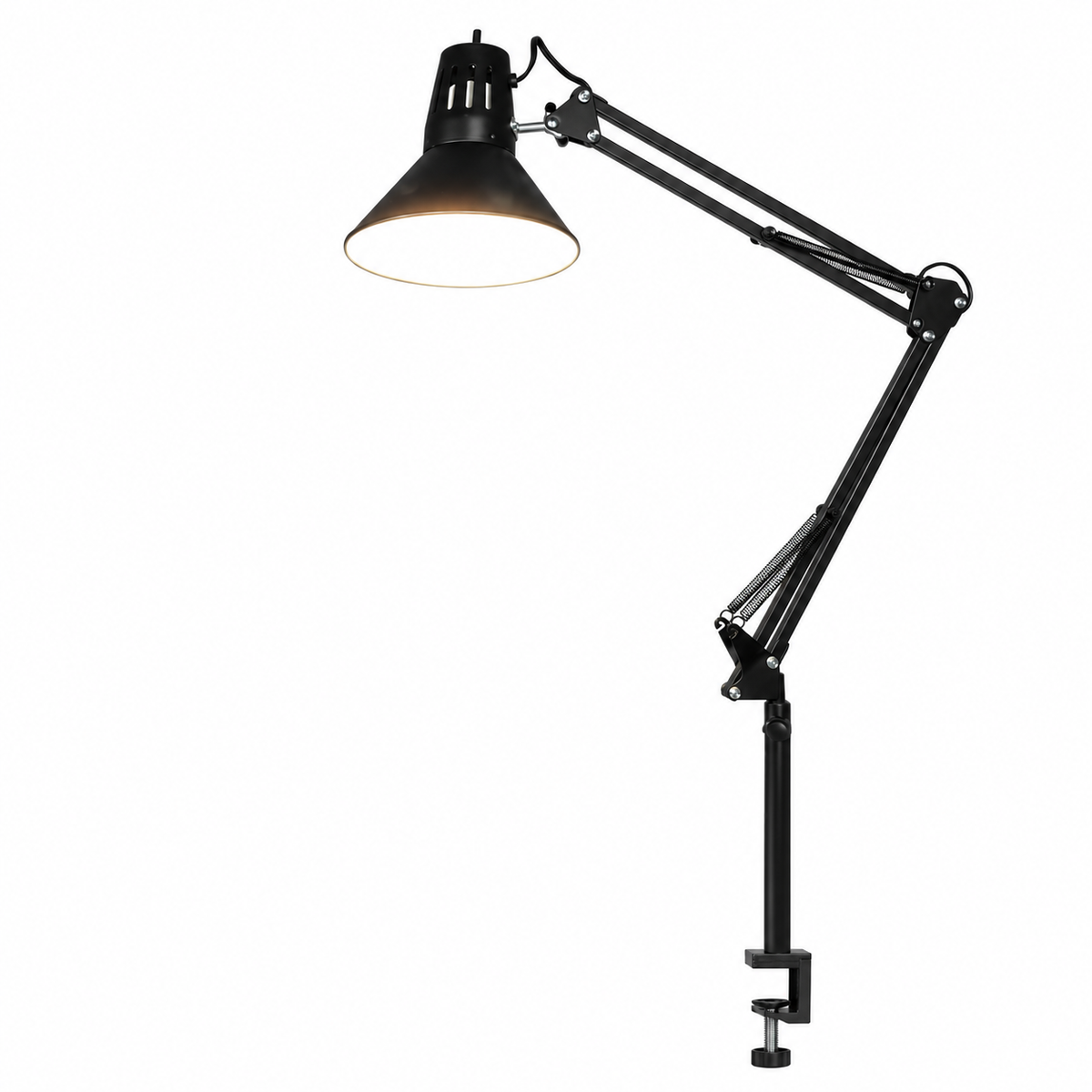 Hypool Desk Lamp wA19 E26 LED Bulb for Home Office Eye-Caring Metal Extra Tall Swing Arm High Intensity Clamp Flexible Gooseneck Side Table Working Reading Computer Workbench 5000K White Light