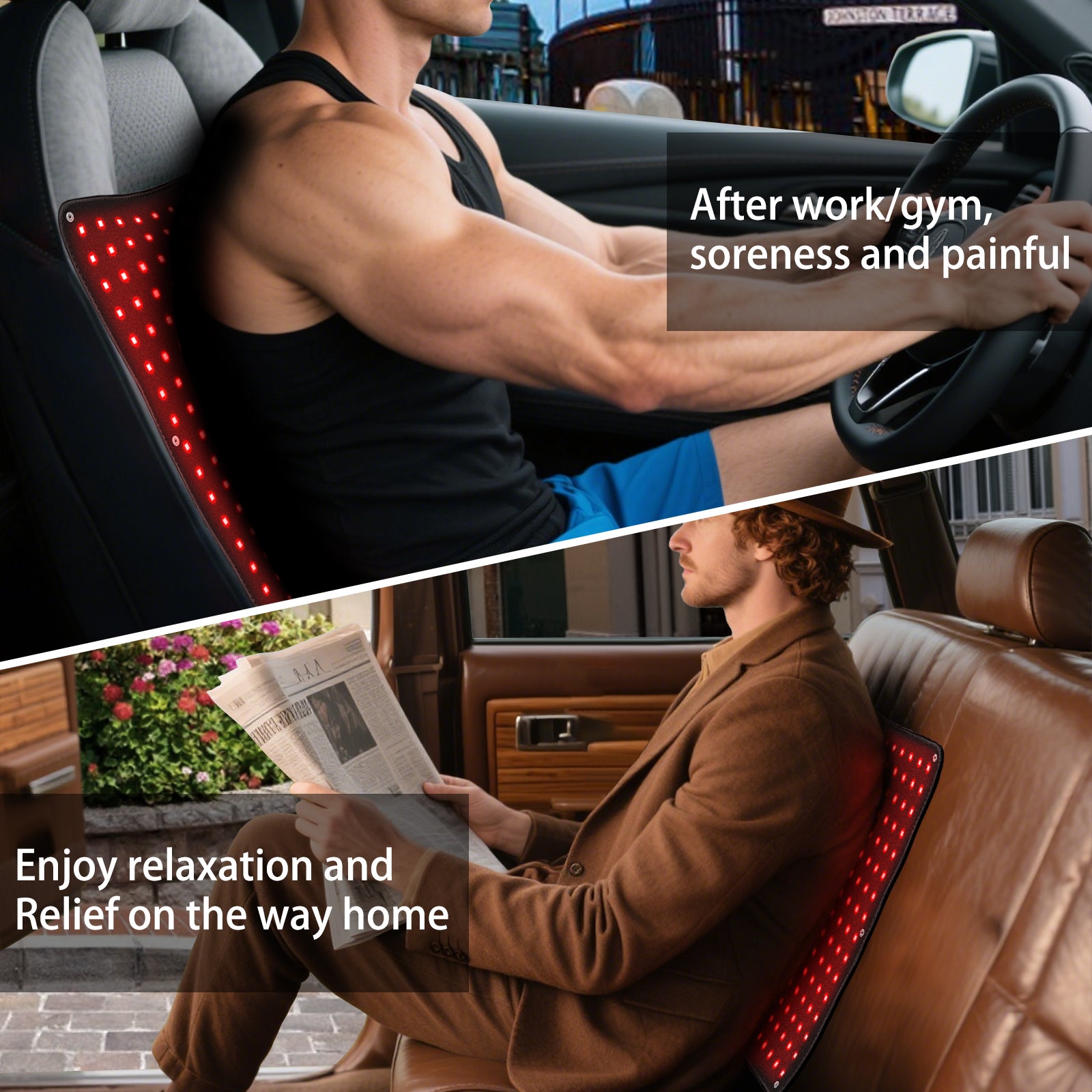 50W Powerful Red Light Therapy for Belt, 765 LEDs 3 in 1 Chip 660nm&Dual 850nm Red Light Therapy Heating Pad, Pads Belt Wearable Wrap, Infrared Light Therapy for Feet Knee Back Waist Pain for Driving