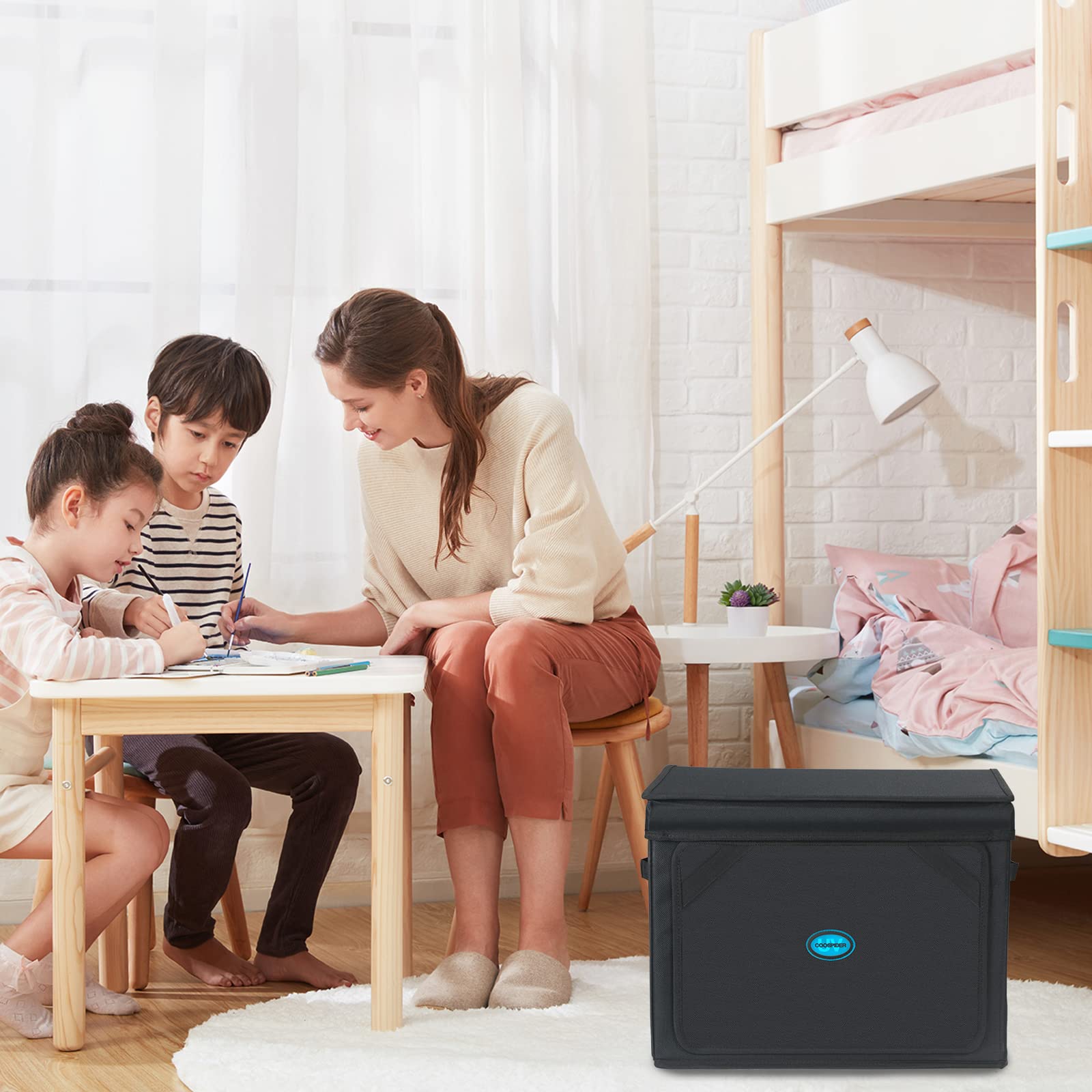 Large UVC Sanitizer Box with Ozone, Foldable Cleaner Bag with Timer, 36L9.5gal UV Light Bulb Black Tote for Shoes, Cell Phone, Baby Bottle, Key, Towel