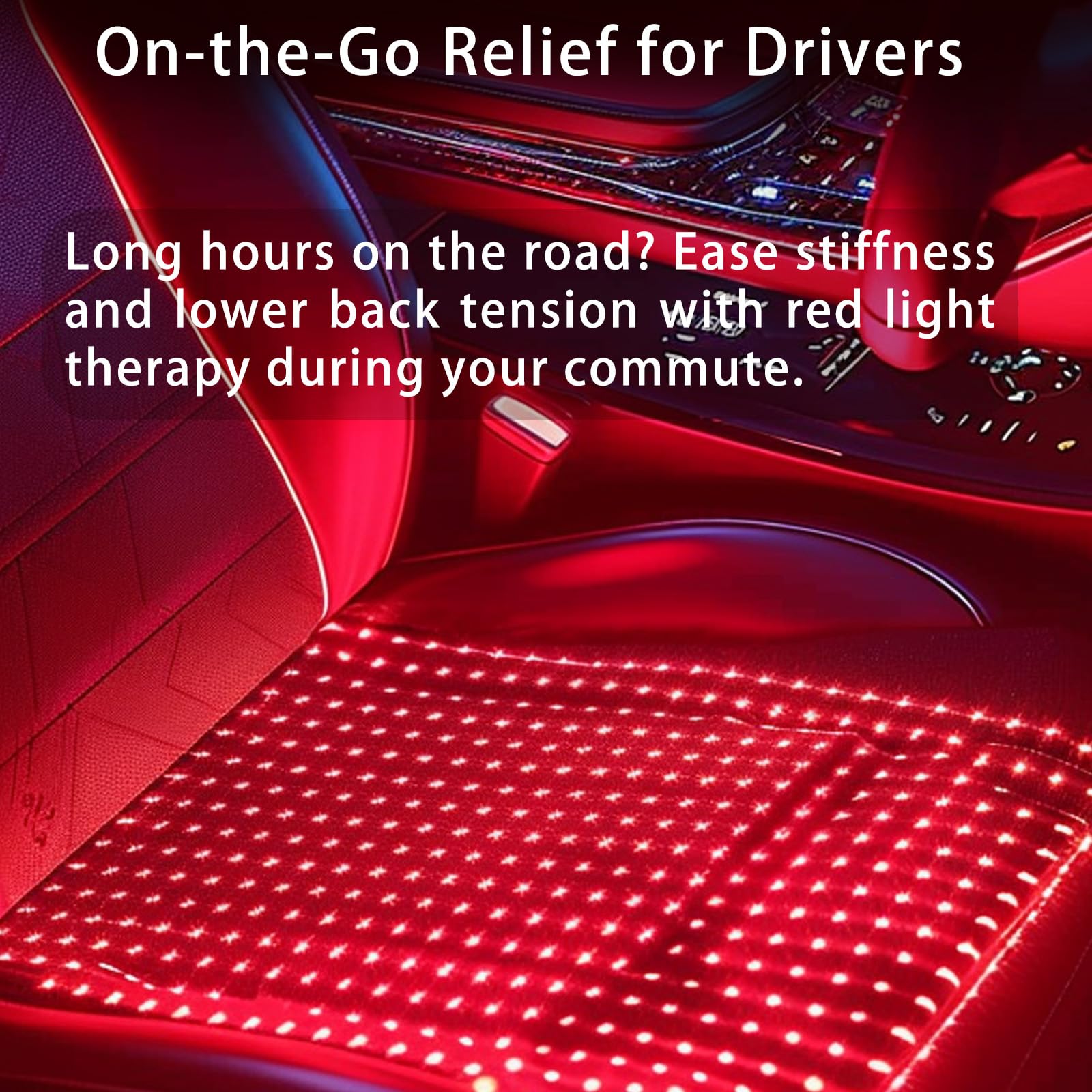 Powerful Large Red Light Therapy, Light Therapy Pad with 6-Timer & 10ft Cable, 650nm & 880nm 255 LEDs Infrared Light Therapy for Body Buttock Lumbar Shoulder Knee, Relieve Drive and Work Back Pain 50W