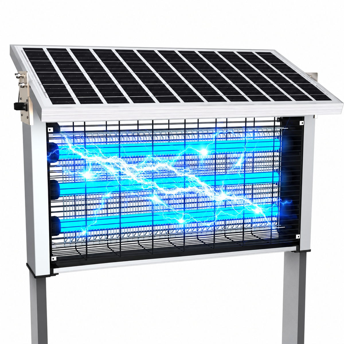 Powerful Large Solar Bug Zapper Outdoor for 12 Acre, Poartable Rechargeable Mosquito Zapper with High Powered, Cordless Solar Fly Zapper for Patio Garden Backyard Farm Pest Control