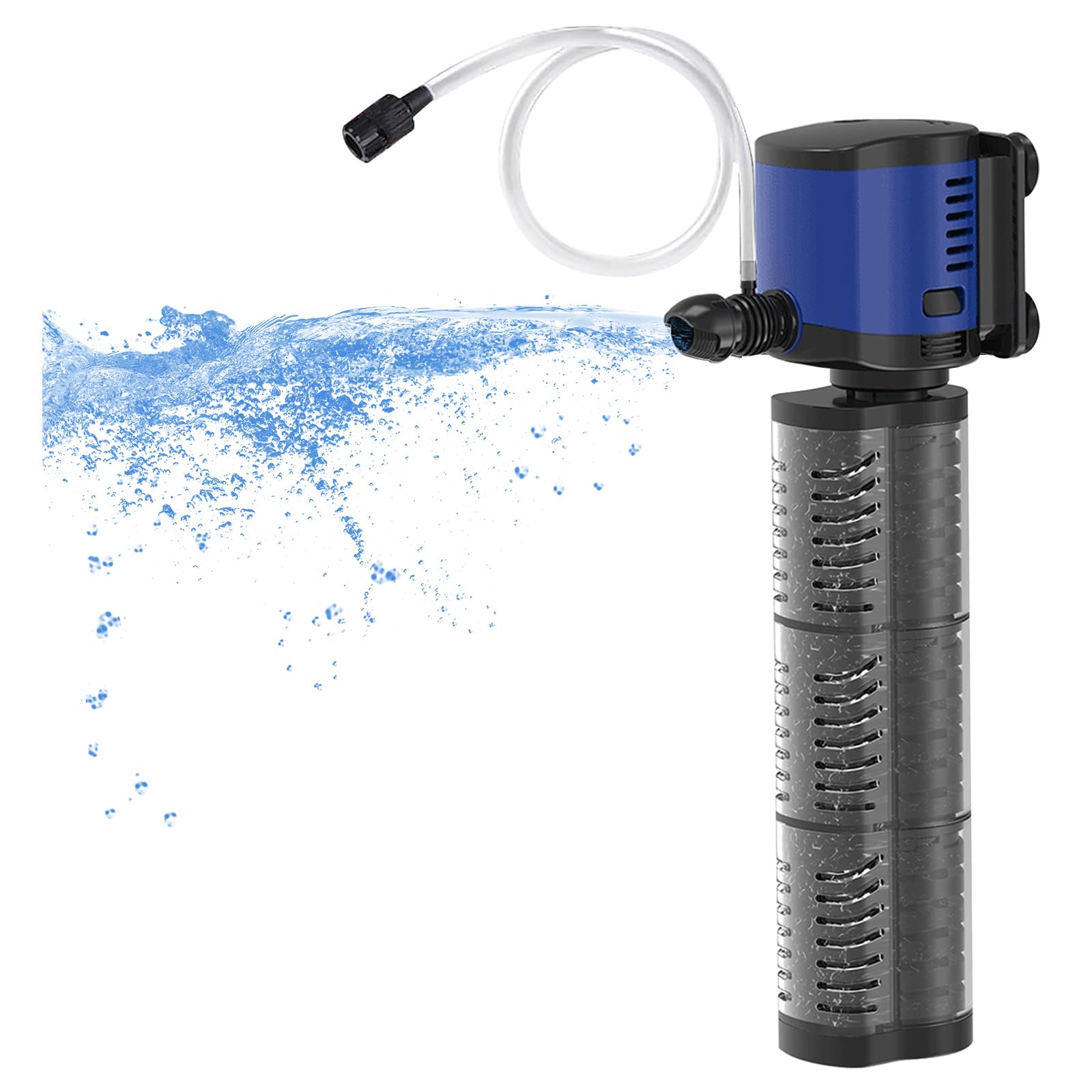TARARIUM Aquarium Filter Powerful 260 GPH for 35-75 Gallon Fish Tank Small Pond Fountain, Wave-Maker Submersible Water Pump Turtle Tank Filter for Saltwater & Freshwater System