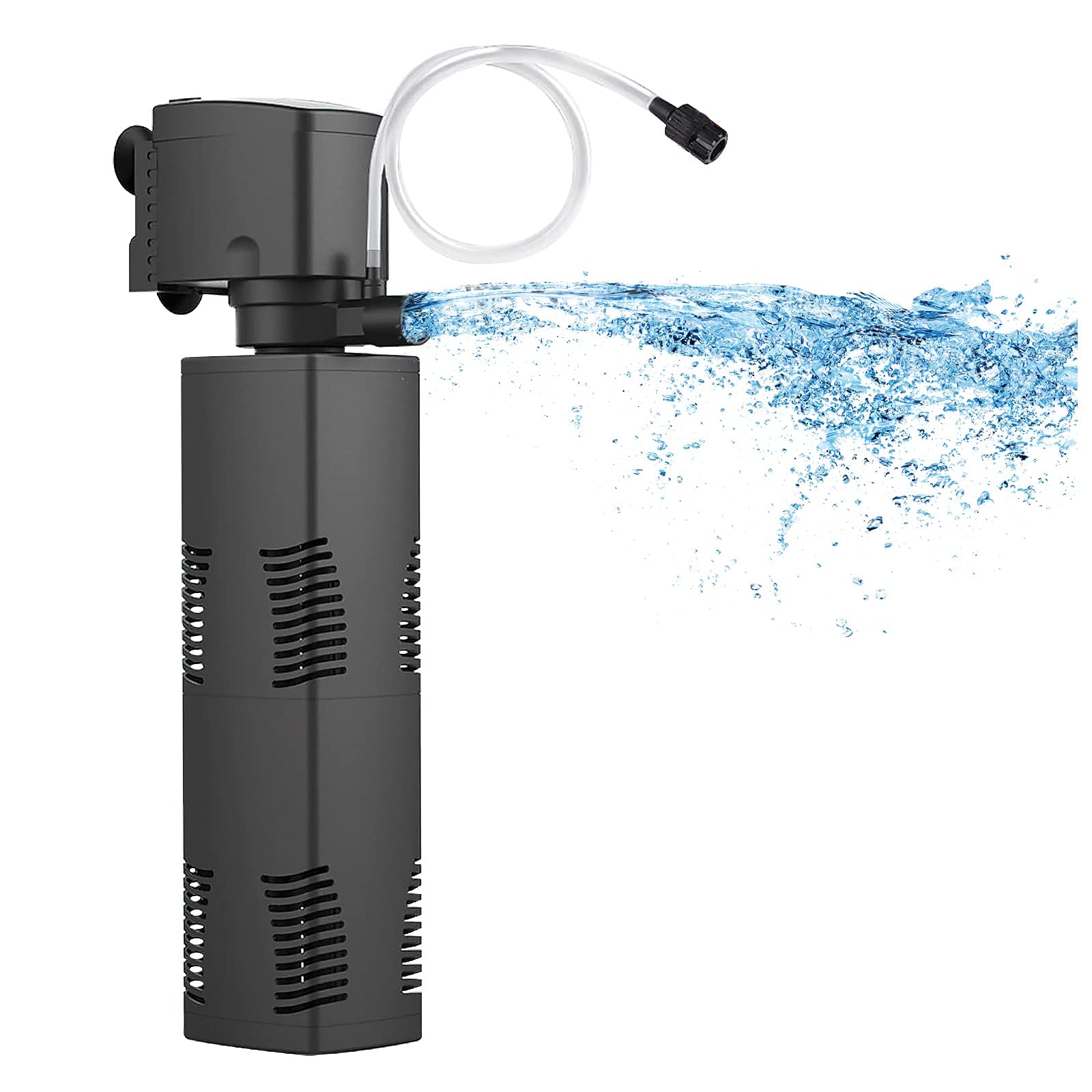 TARARIUM Aquarium Filter for 40-150 Gal. Tank Crystal 300GPH Biochemical Filtration Powerful Pump Submersible Internal Fish Tank Filters Large Tank