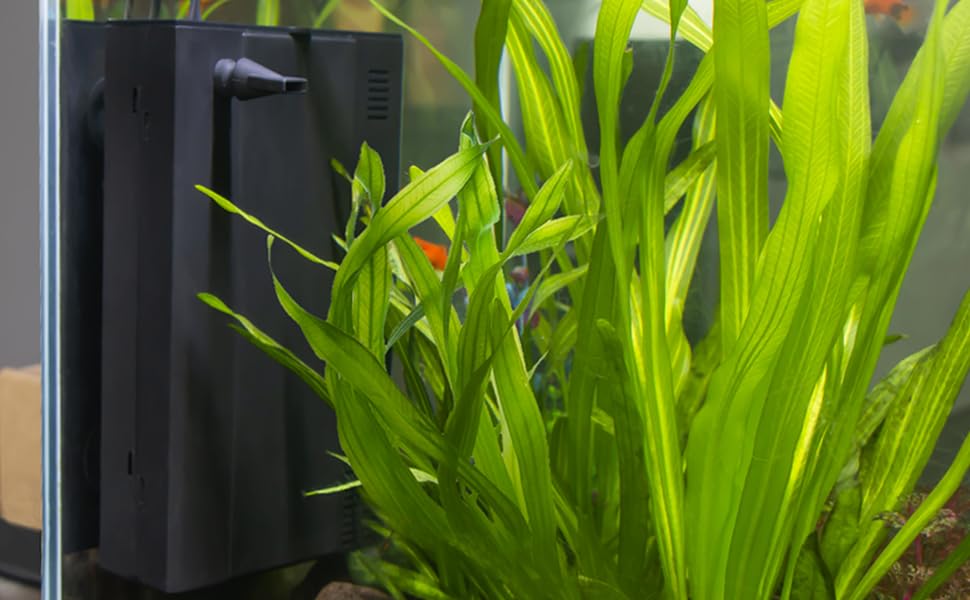 (With UV sterilization) TARARIUM Aquarium Filter U-V Green Clean Machine for 15-55 Gallon Fish Tank Crystal Clear Green Killing 100GPH, Saltwater & Freshwater Hang on Back Canister Filter