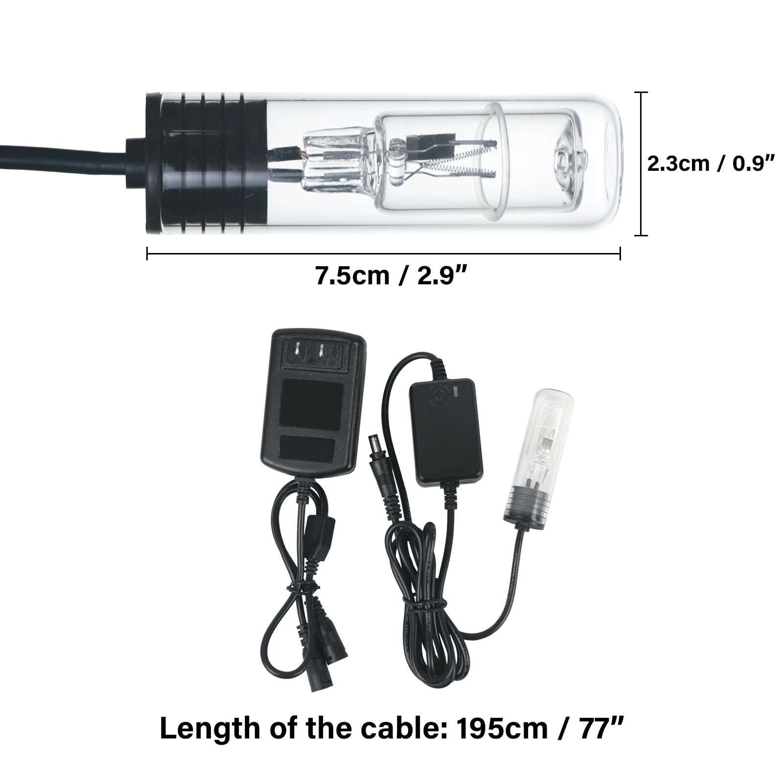 TARARIUM Aquarium Lamp 3W Mini Fish Tank Clean Green Light Submersible Use in Filter Area for 10-45 Gallon Fish Tank Pond Cloudy Water Clean and Clear