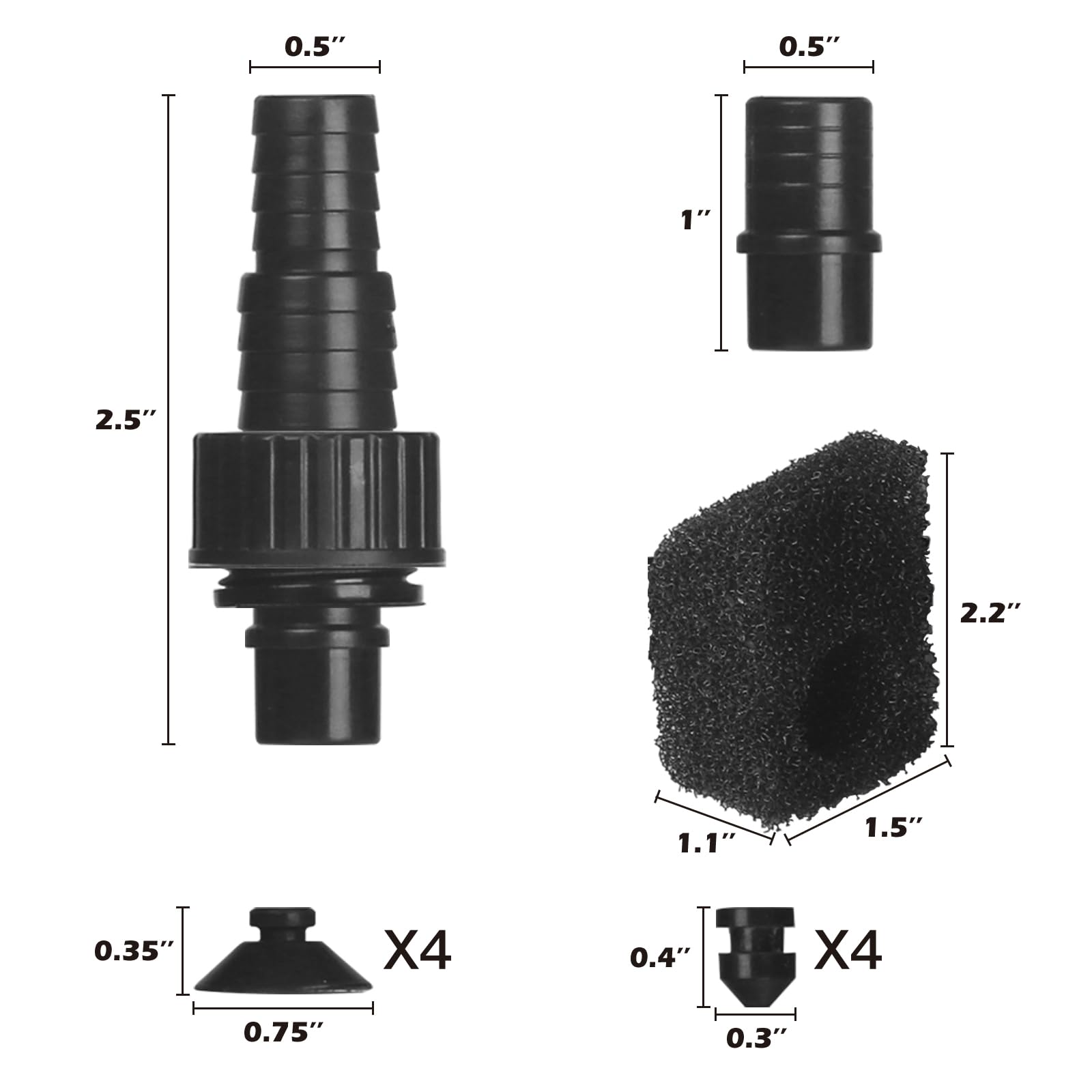 TARARIUM Submersible Pump 160GPH Small Fountain Water Pump 8W for Aquarium Fish Tank, Pond, Fountain, Hydroponics (600LH)