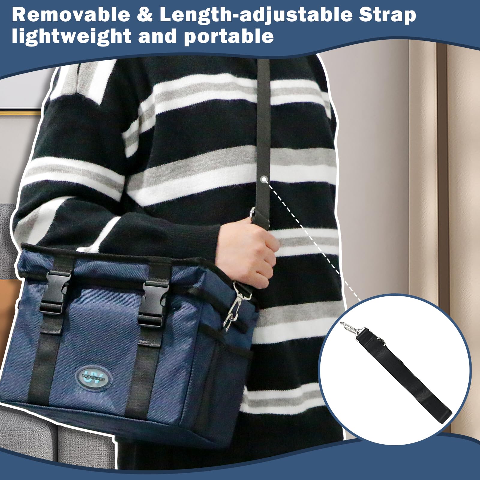 UVC Sanitizer bag box Ozone Free with Timer Portable Large Cleaner Bag with USB Port, UV Light Blue Tote for Mask Cell Phone Baby Bottle Key Towel