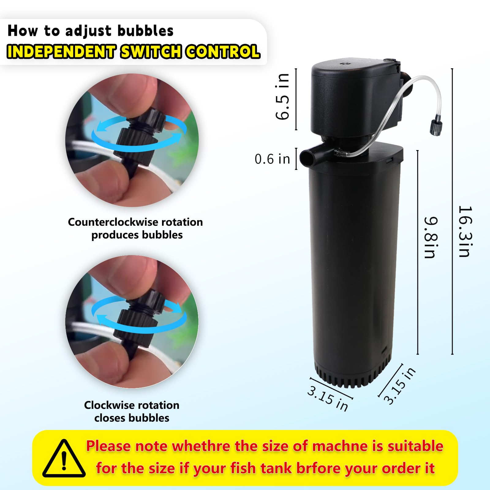 1680F 400GPH Aquarium Filter, Aquarium UV Filter for 55-150 Gallon, Fish Tank Filter Powerful Internal Pump, Turtle Filter for Cold Plunge Saltwater Cloudywater Clear and Alage Killing Green Clean Machine - Coospider