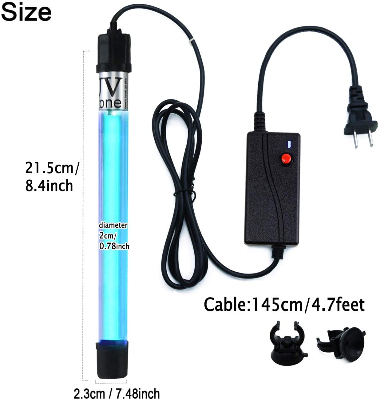 UVC with Ozone Wand Waterproof /Timer Control /7w Ultraviolet 110v, for Remove Musty