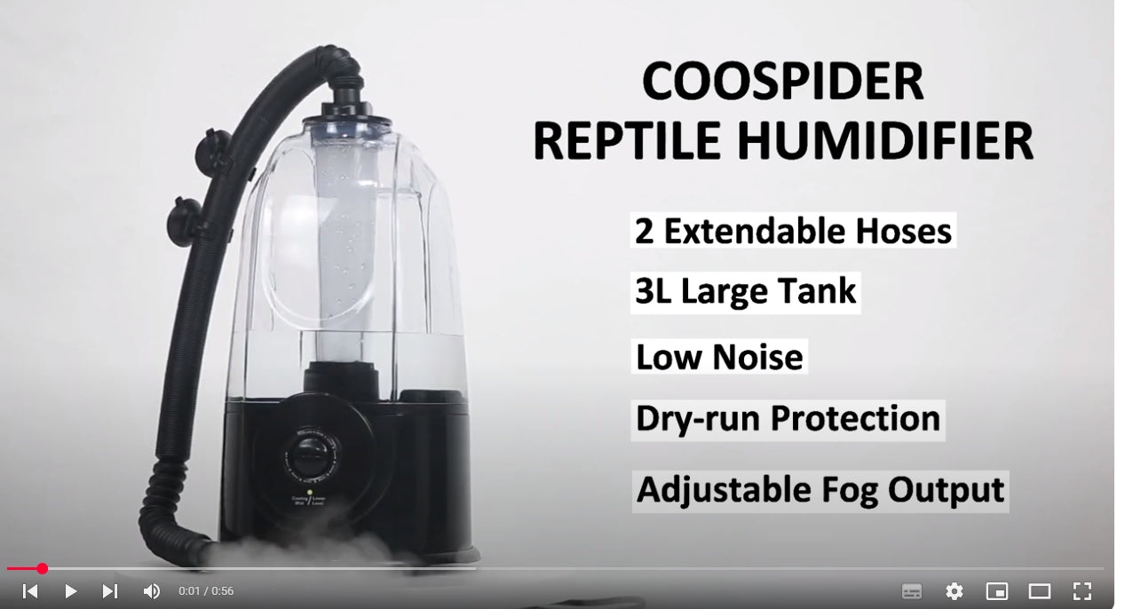 COOSPIDER Reptile Humidifier with Double Extendable Hoses