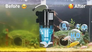 Aquarium U V Filter for 10 40 gal, 132 GPH Swirl Turbo Design Submersible Internal Turtle Fish Tank