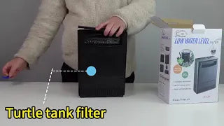 290GPH Turtle Tank Filter for 20 55 Gallon, Turtle Filter Low Water Level Available