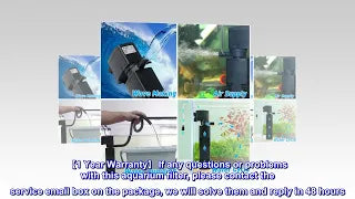 TARARIUM Aquarium Filter for 40 200 Gal Tank Crystal Biochemical Filtration Powerful Submersible