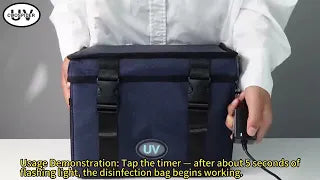 Large UVC Sanitizer Box with Ozone, Foldable Cleaner Bag with Timer, 36L9 5gal UV Light Bulb Black T