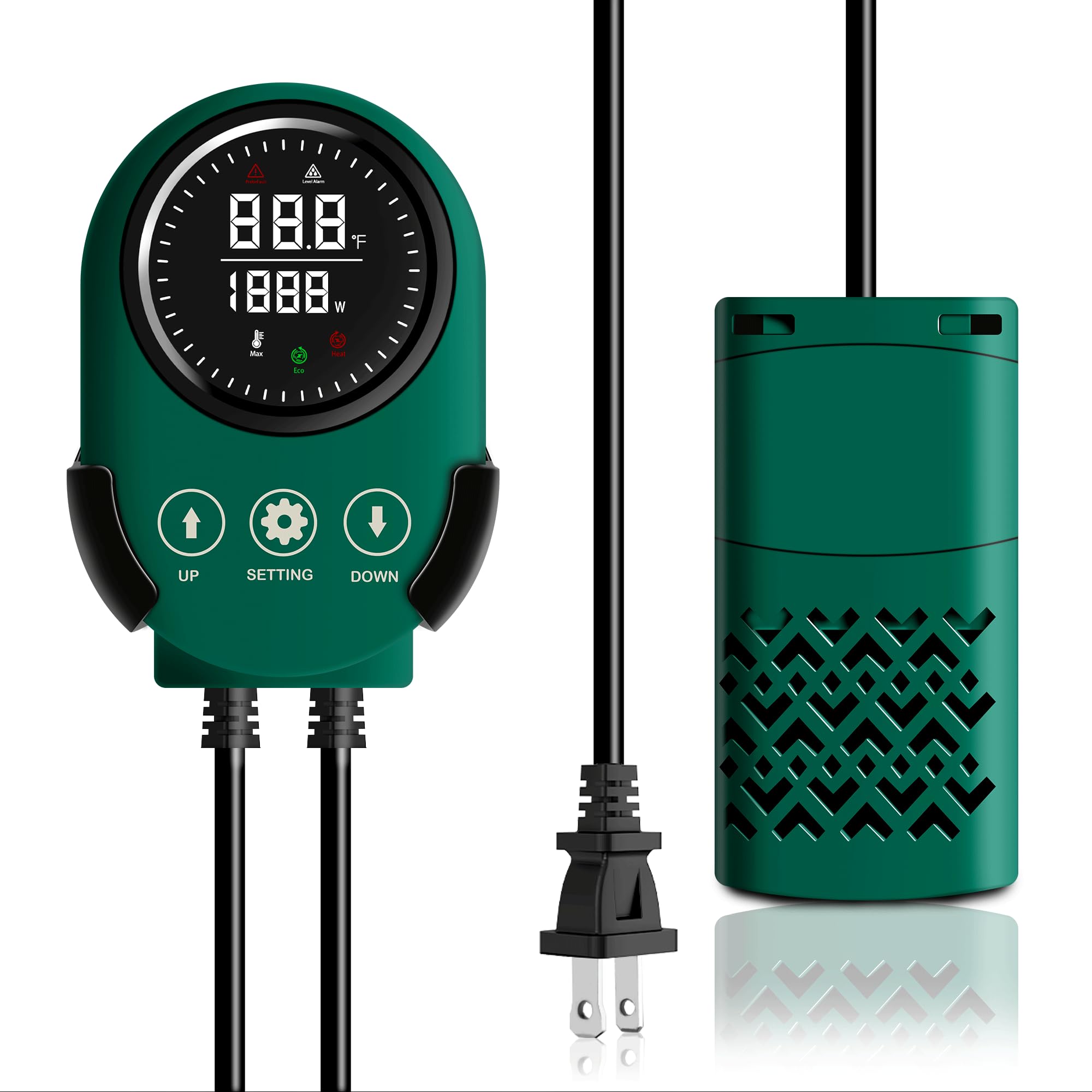 100W Smart Aquarium Heater Submersible with Variable-Frequency Energy Savings, Dual Probes for Leaving Water Automatically Stop, PTC Tech for Overheat Protection, Adjustable for Freshwater, Saltwater