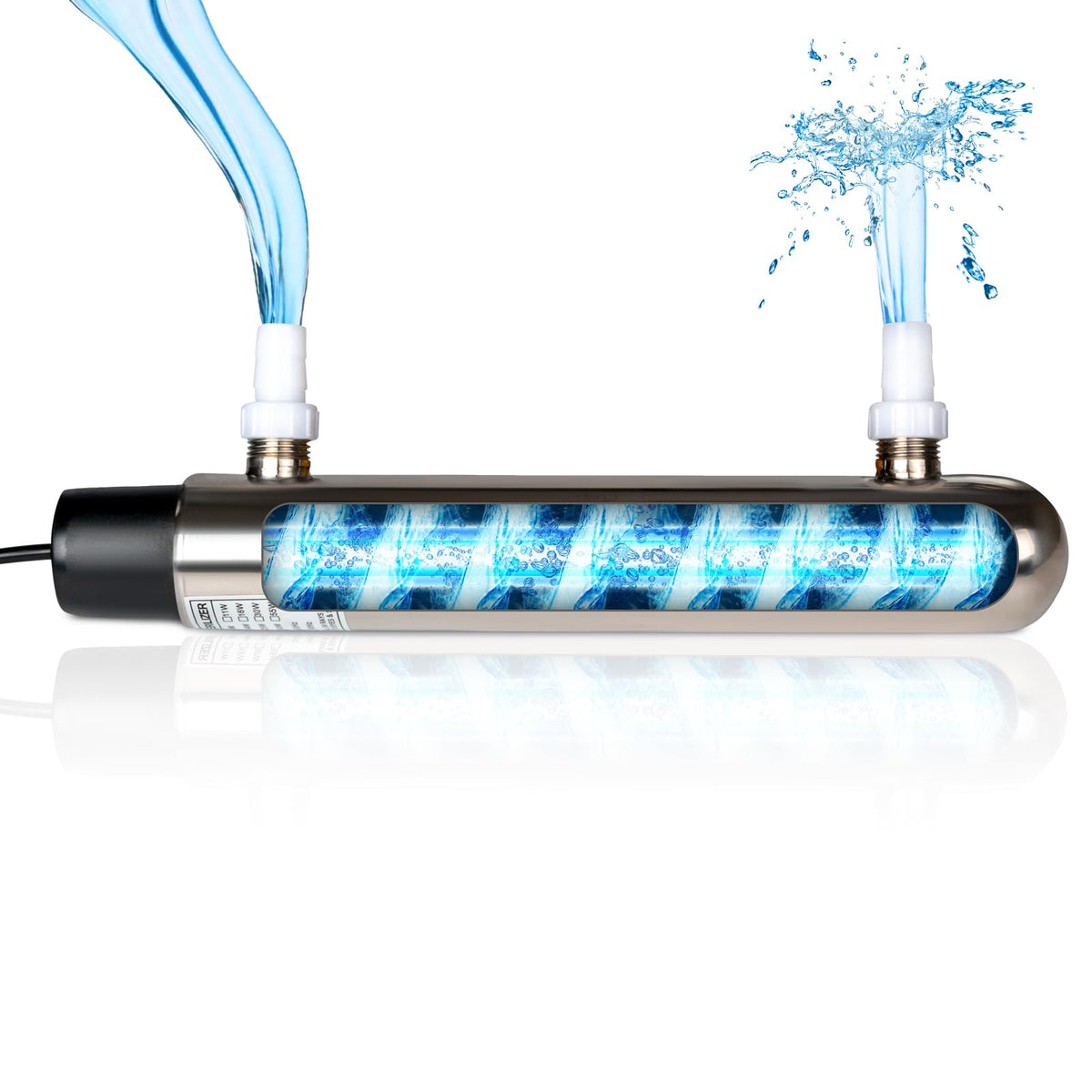 12W Stainless Steel Inline UV Light Clarifier for 500 Gallon Koi Pond