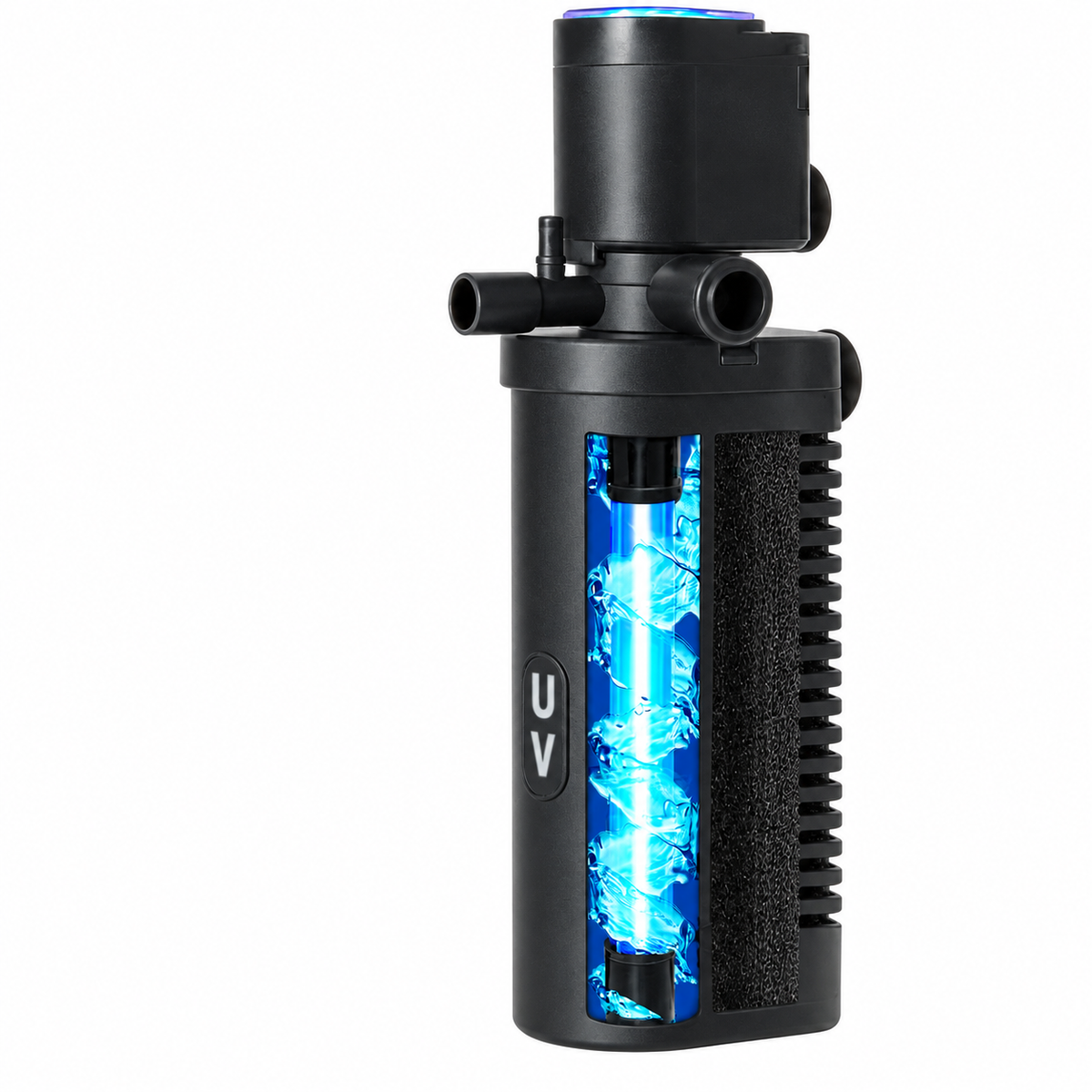158GPH Small Aquarium Filter, UV Sterilizer for Aquarium for 10-45 Gallon Tank, Internal Pump for Turtle Betta Fish Tank Filter, Silent 4-in-1 Green Killing Machine with Fish Tank Filtes Deodorization