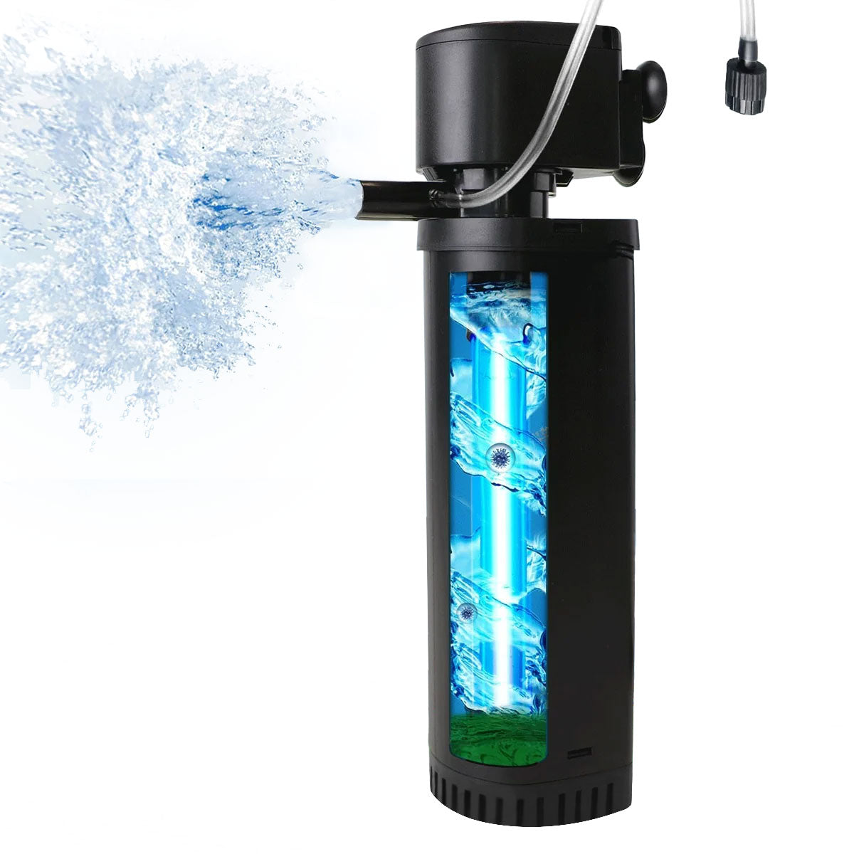 1680F 400GPH Aquarium Filter, Aquarium UV Filter for 55-150 Gallon, Fish Tank Filter Powerful Internal Pump, Turtle Filter for Cold Plunge Saltwater Cloudywater Clear and Alage Killing Green Clean Machine