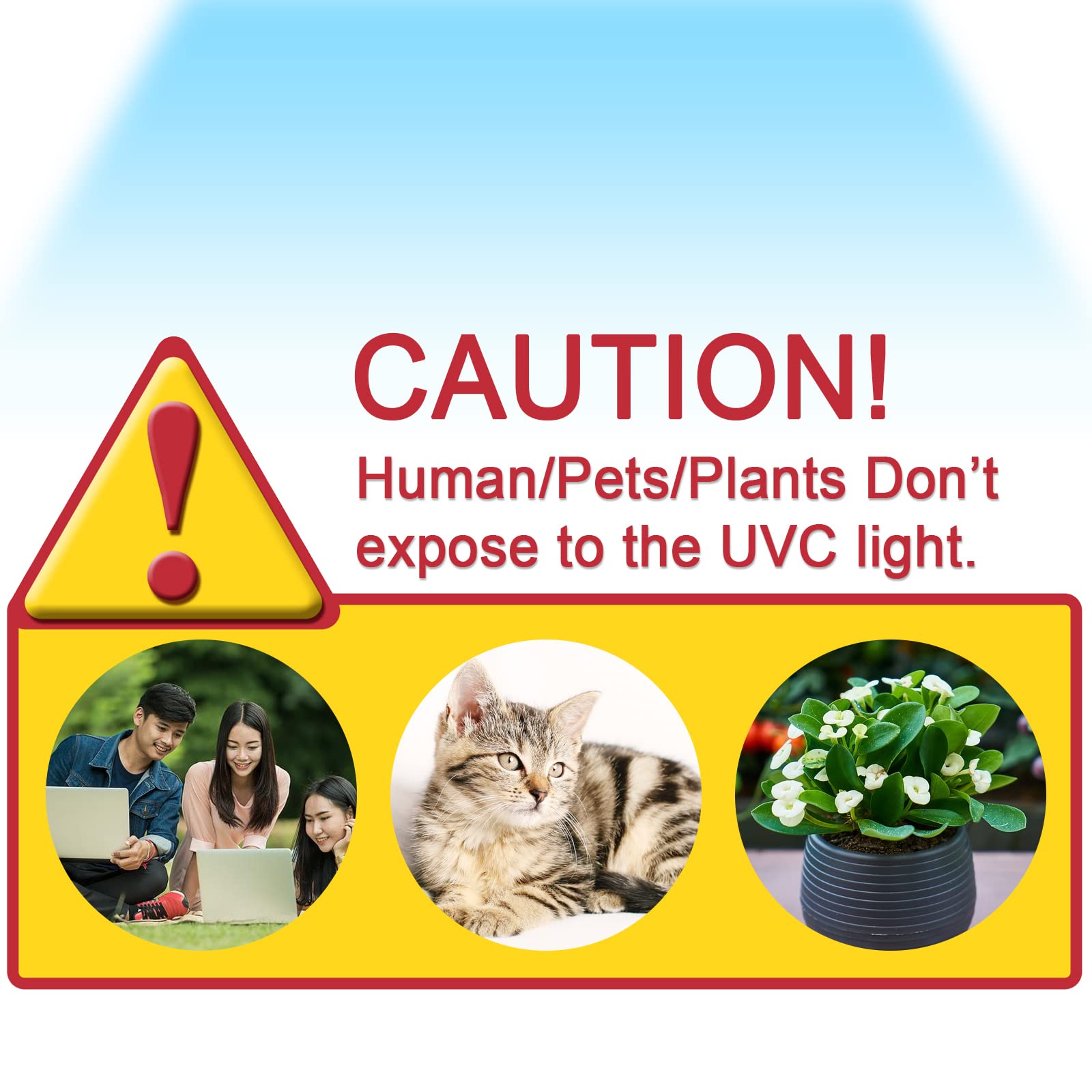 25 Watts UVC Sanitizer Lamp with Ozone UVC Light Bulb with Base and 3-Gear Timer 185nm Wavelength UV Light for Bedroom / Closet / Kitchen / Bathroom E26 110V CTUV-25