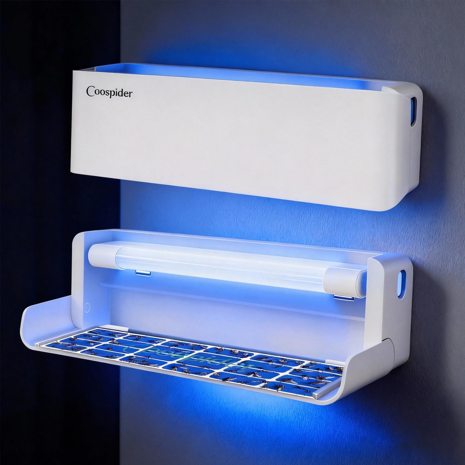 2 Pack Fly Trap Indoor, Fruit Fly Traps Wall Sconce UV Fly Light Bug Catcher for Kitchen House & Restaurant Fruit Flies Garage & Warehouse Flying Insect Trap for Capturing Flies,Moths, Gnats