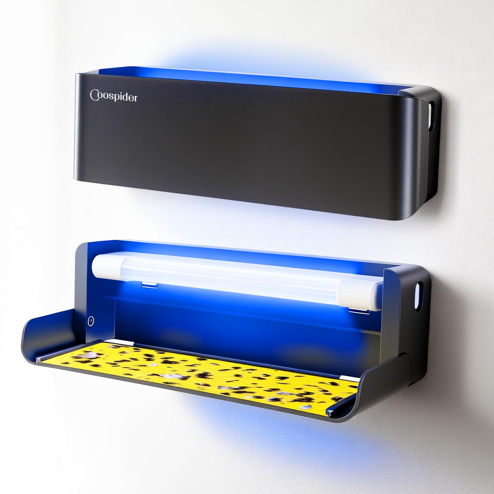 2 Pack UV Fly Light Trap Indoor for Home Gnat Traps for House, Wall Sconce Fly Light Bug Catcher for Kitchen House & Restaurant Fruit Flies Garage & Warehouse with 10 Sticky Glue Boards 6.5 ft Cord