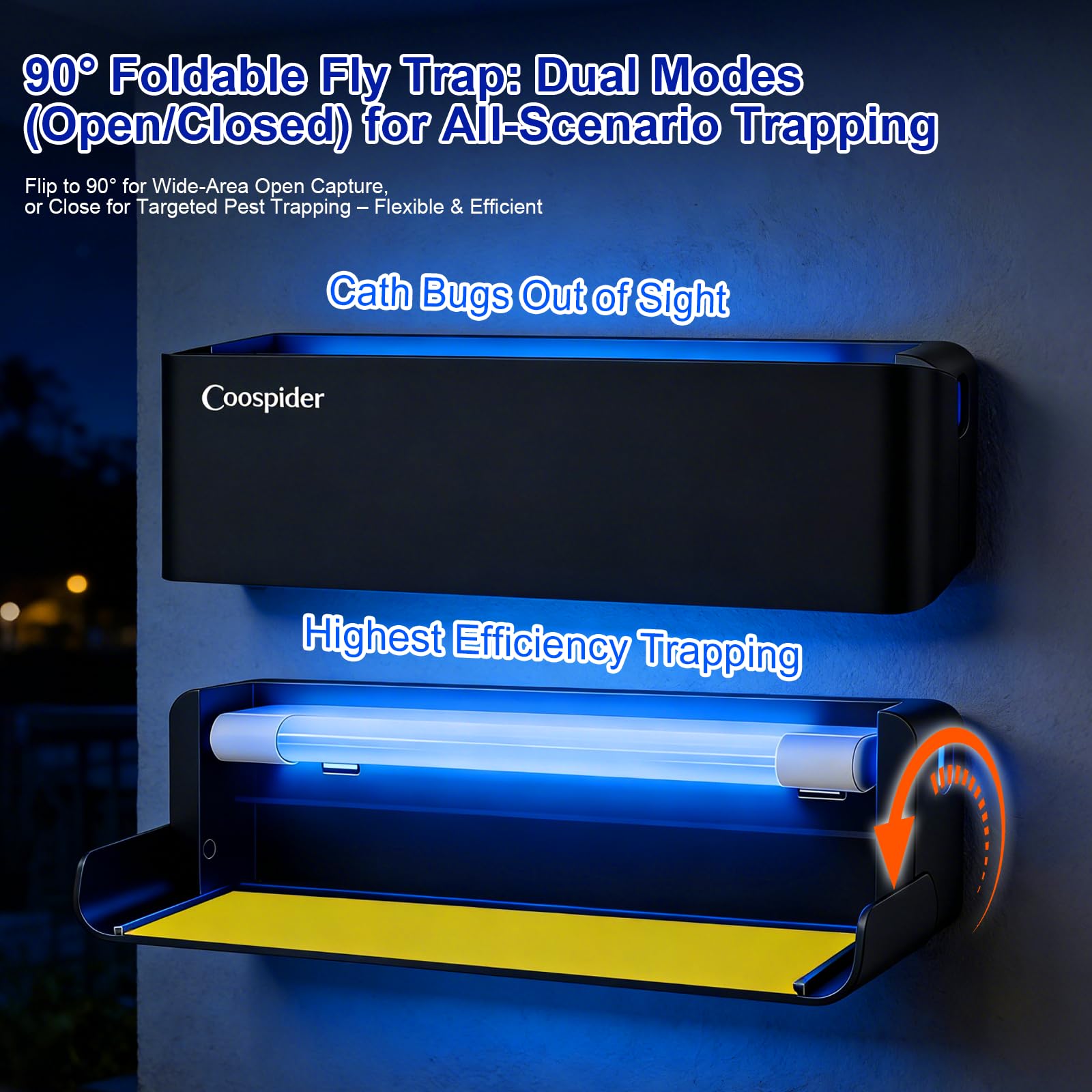 2 Pack UV Fly Light Trap Indoor for Home Gnat Traps for House, Wall Sconce Fly Light Bug Catcher for Kitchen House & Restaurant Fruit Flies Garage & Warehouse with 10 Sticky Glue Boards 6.5 ft Cord