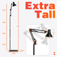 COOSPIDER Extra Tall Reptile Heat Lamp Floor Light Stand Fits E26/E27 Bulbs (Not Included) 250W Max Wire Adjustable Swing Arm Terrarium Stand Reptile Plant Light Fixture Lamp Holder