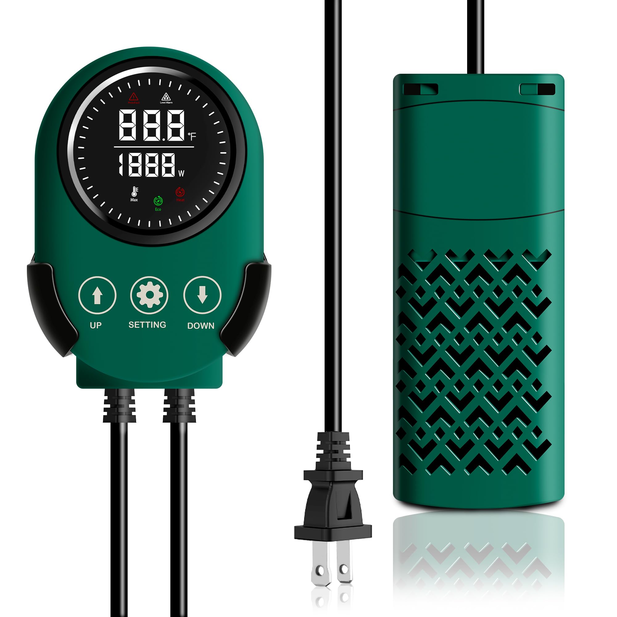 500W Smart Aquarium Heater Submersible with Variable-Frequency Energy Savings, Dual Probes for Leaving Water Automatically Stop, PTC Tech for Overheat Protection, Adjustable for Freshwater, Saltwater