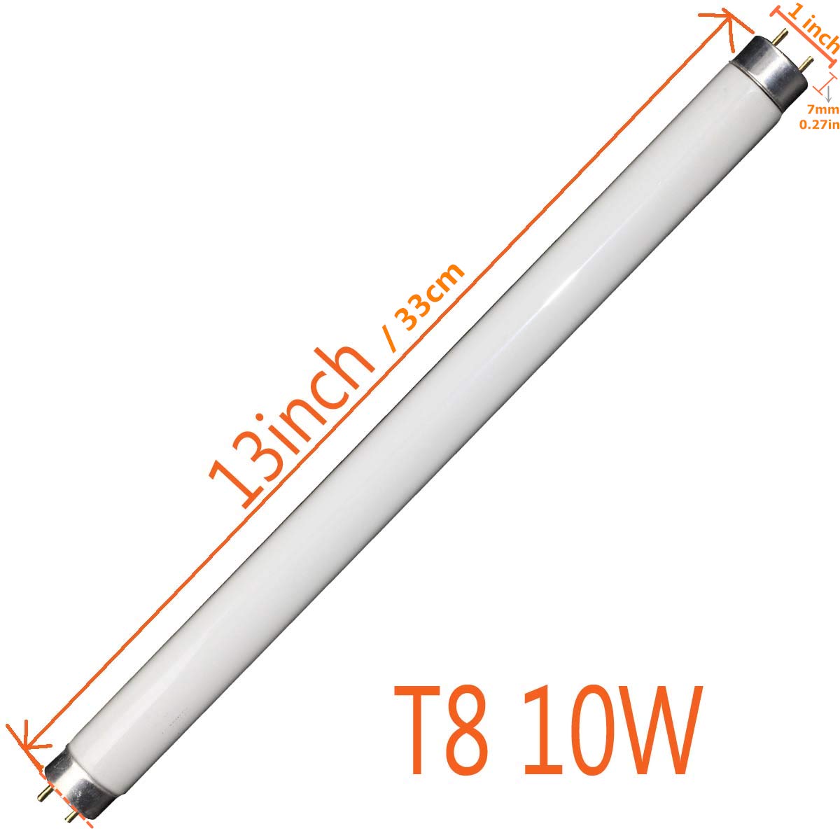 COOSPIDER 2-Pack T8 F10 UV BL 10W Replacement Light Bulb CFL Fluorescent Straight Tube 13 Inch