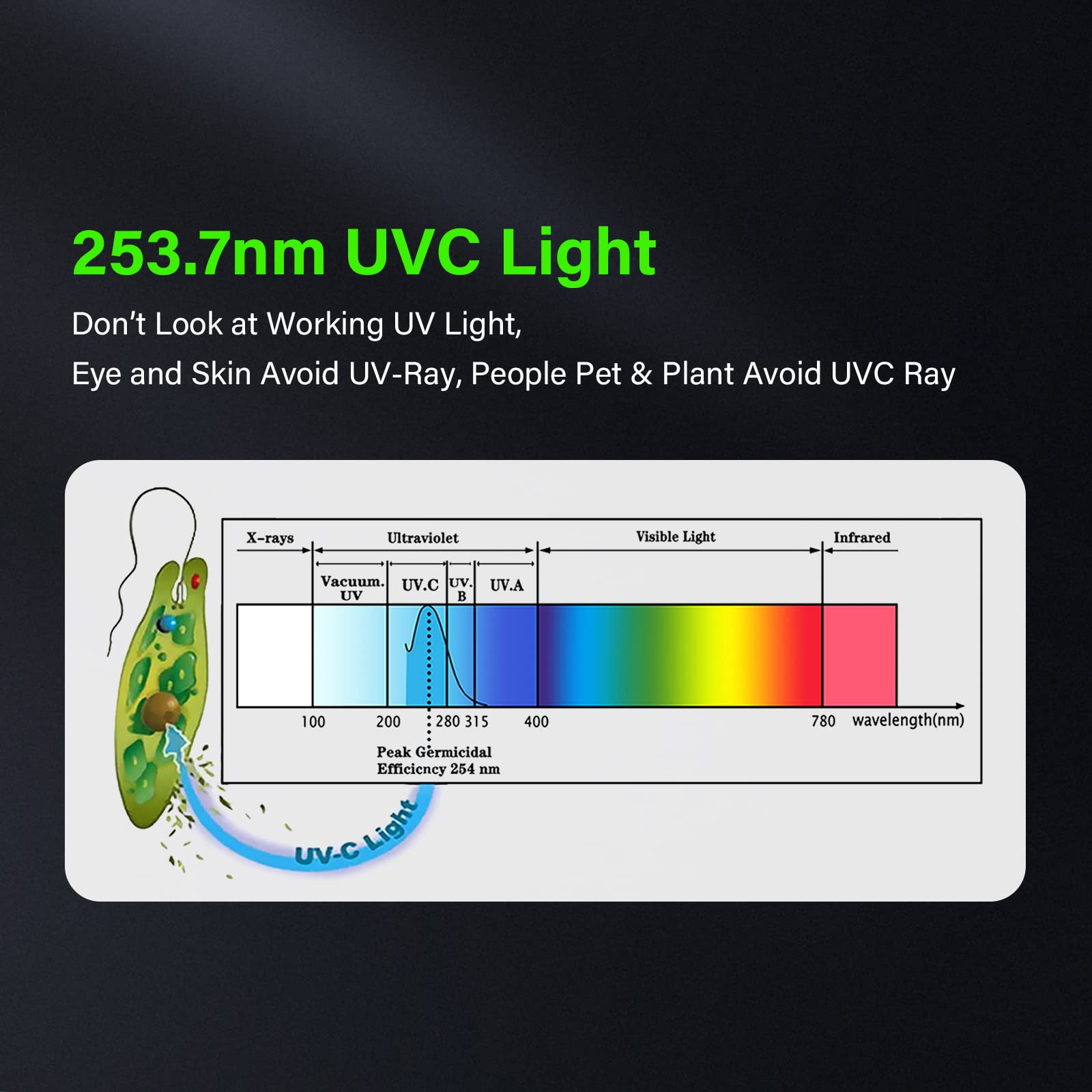 COOSPIDER Ozone Free UV 25W E26 110V Germicidal Light with UVC Bulb Timer Base